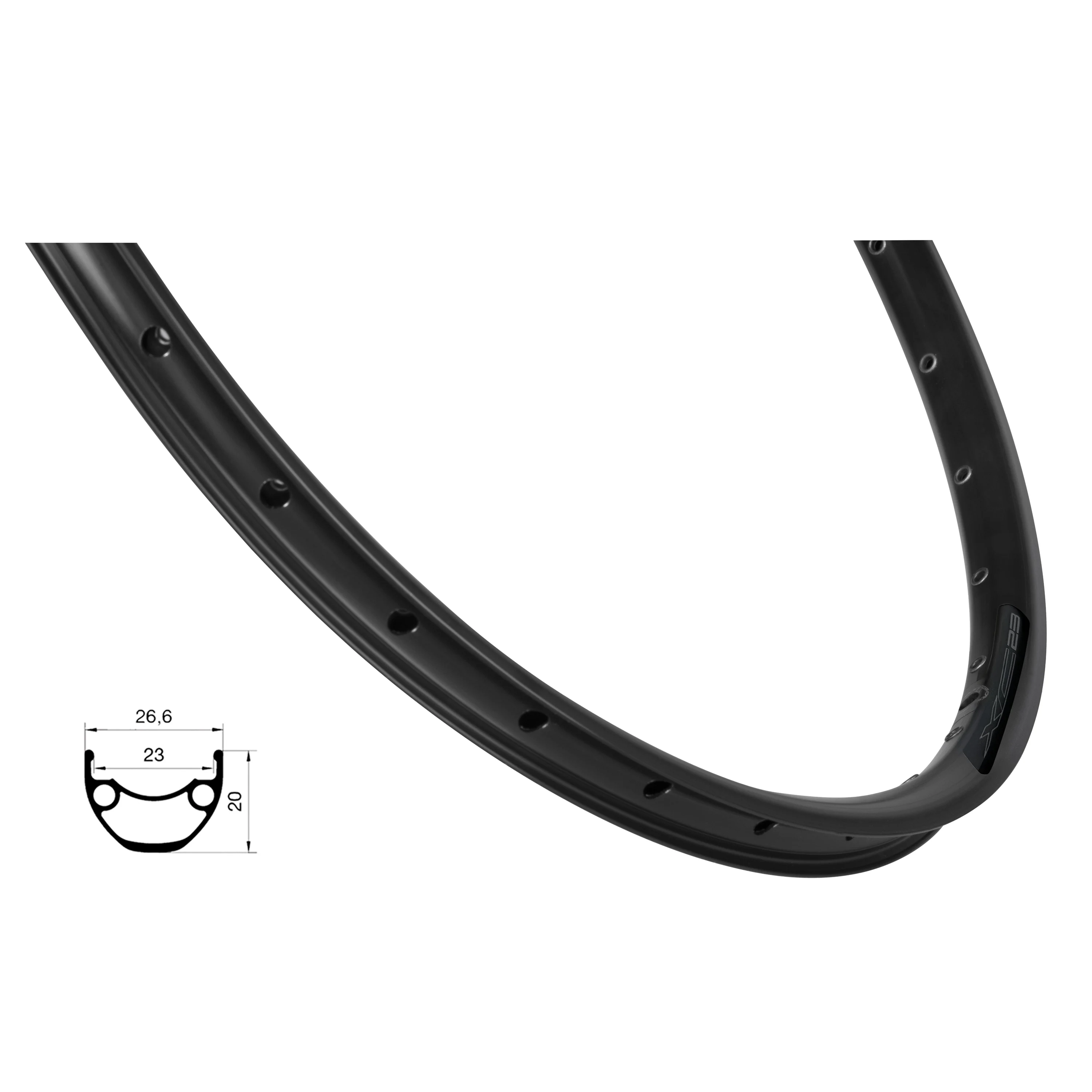 ráfek FORCE XC DISC 584x23, 36děr, černý