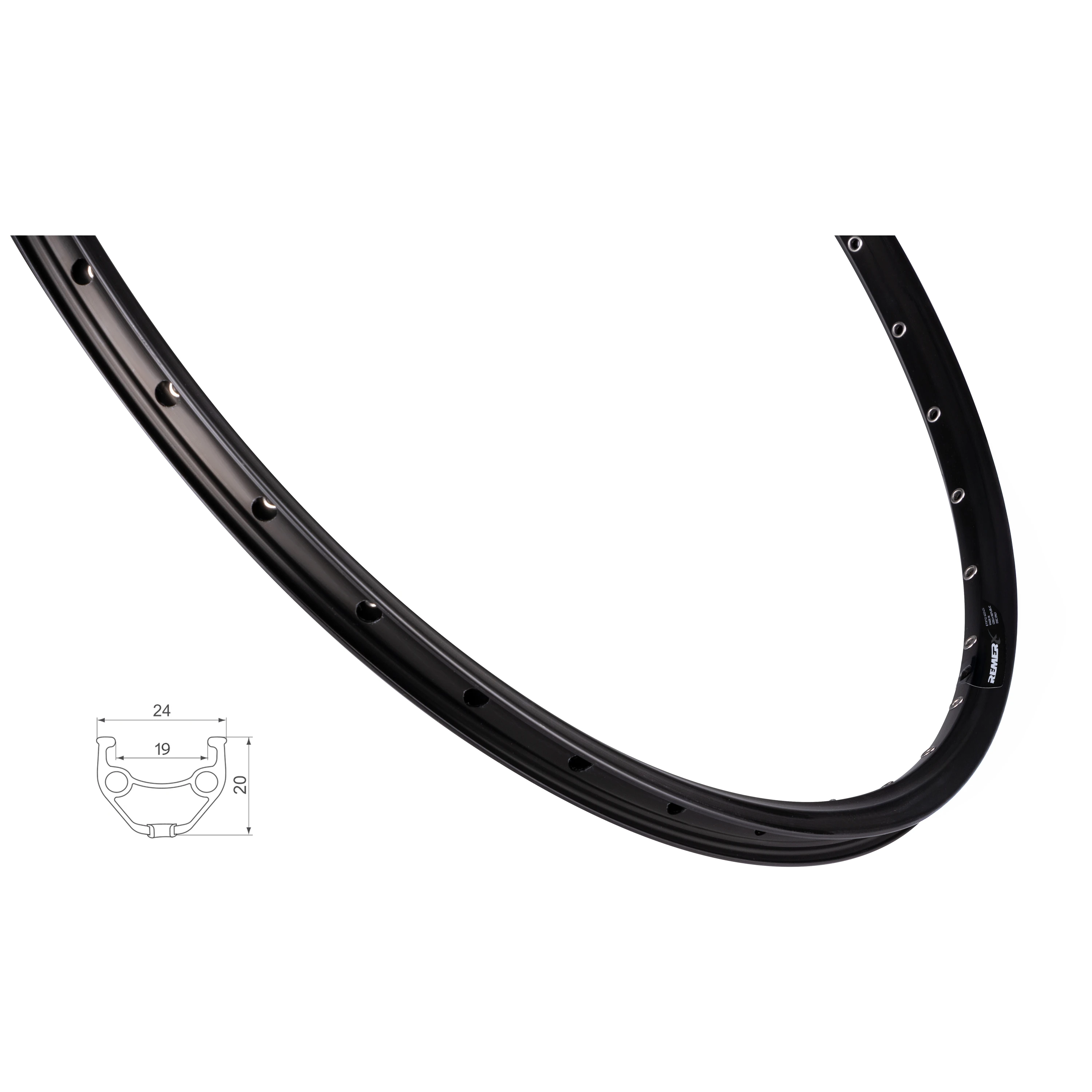 ráfek FORCE XC BASIC DISC 584x19 32děr, černý