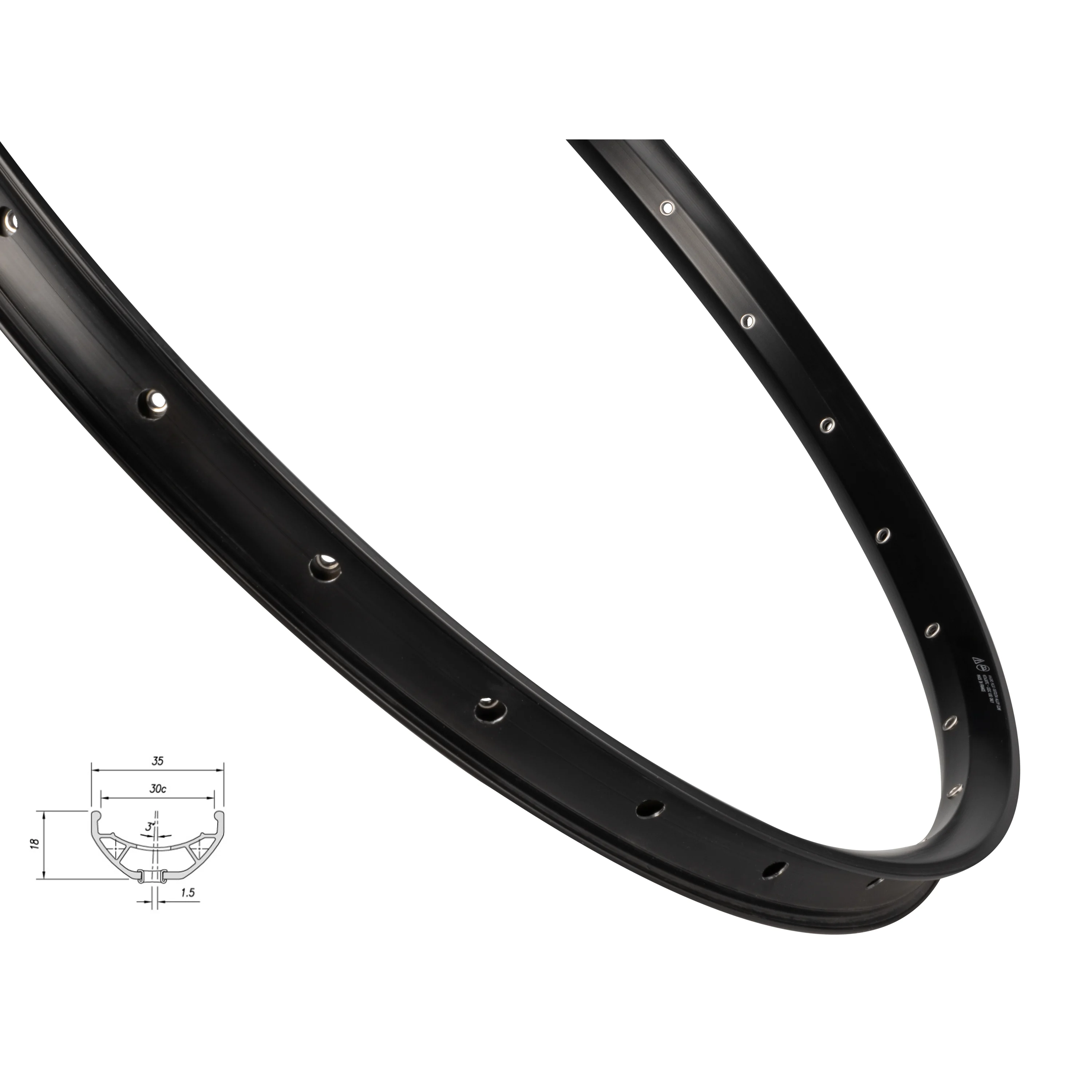 ráfek MACH1 TRUCKY 30 DISC 622x30, 28 děr, černý