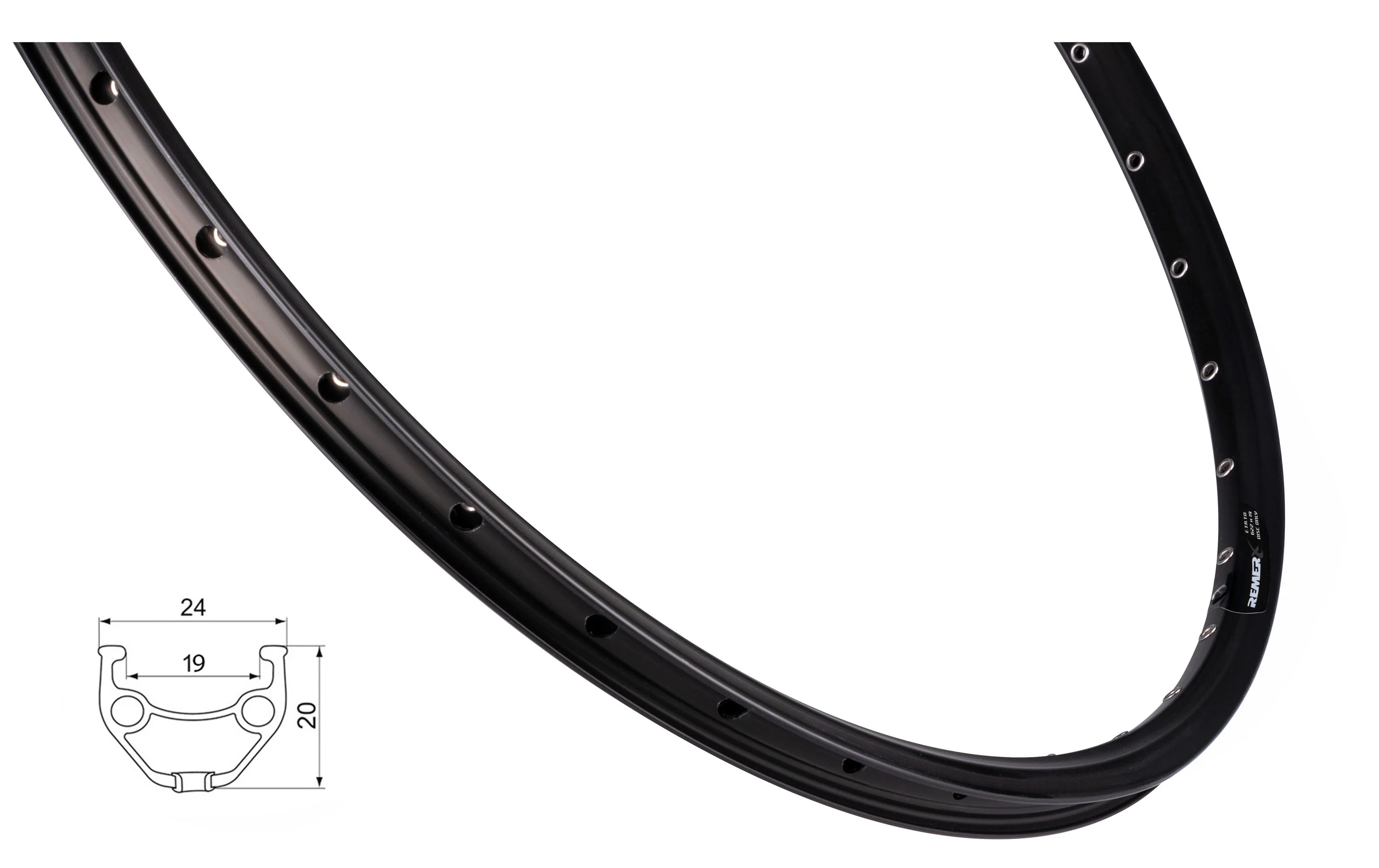 ráfek REMERX TopDisc 622x19, 32děr, černý