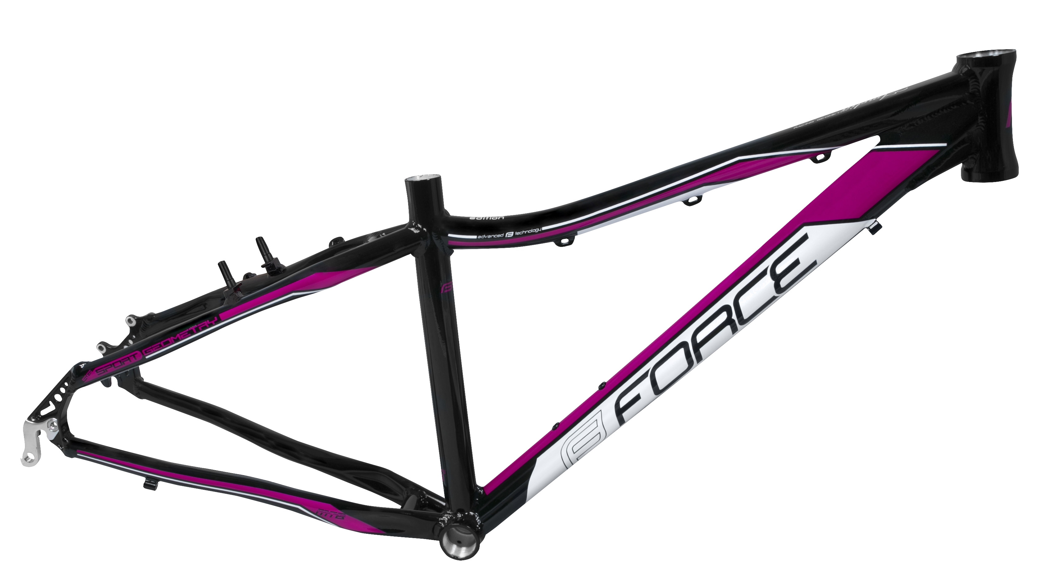 rám FORCE AMELIA MTB 26"V-brake černo-růžový M/17,5''