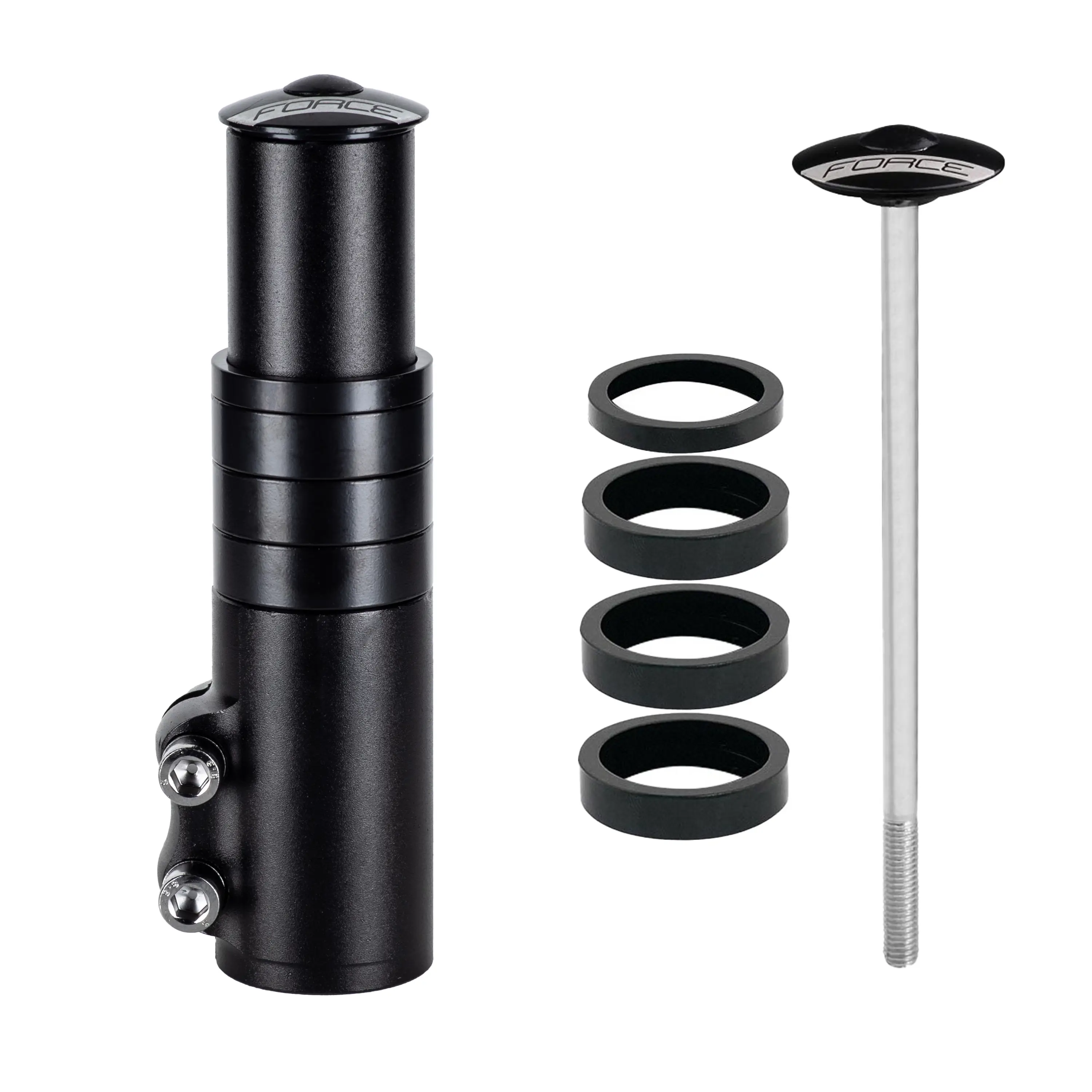 redukce FORCE nástavec vidlice 1 1/8''Al,132mm,črn