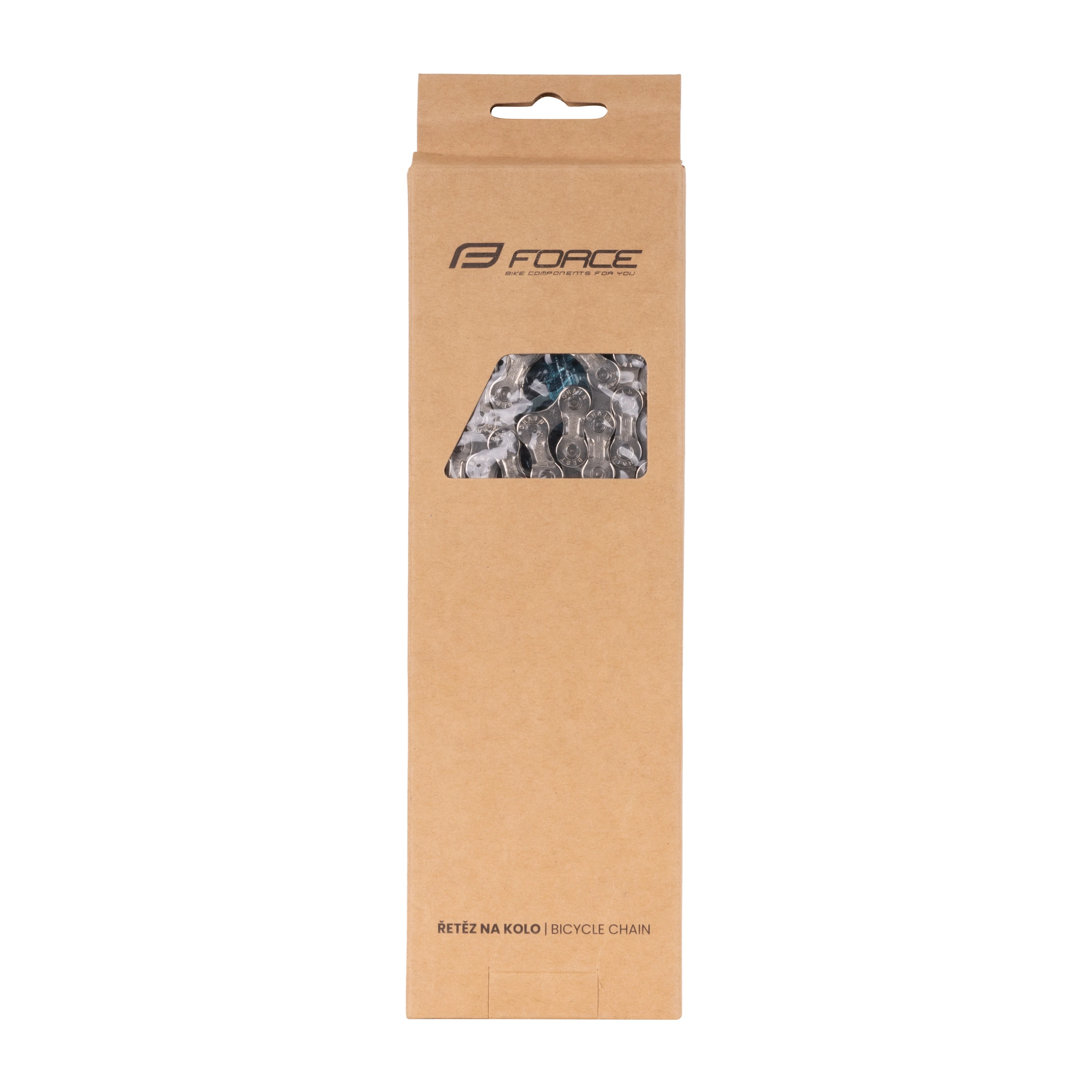 řetěz FORCE/PYC P8001 pro 8-kolo,116čl. stříbrný