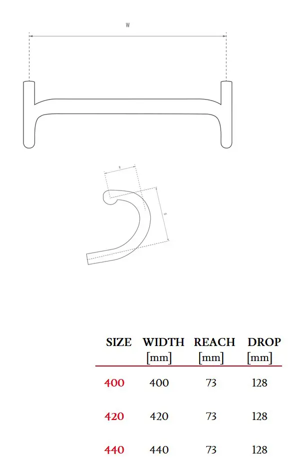řídítka WILIER BARRA SL - 420 mm - z demontáže
