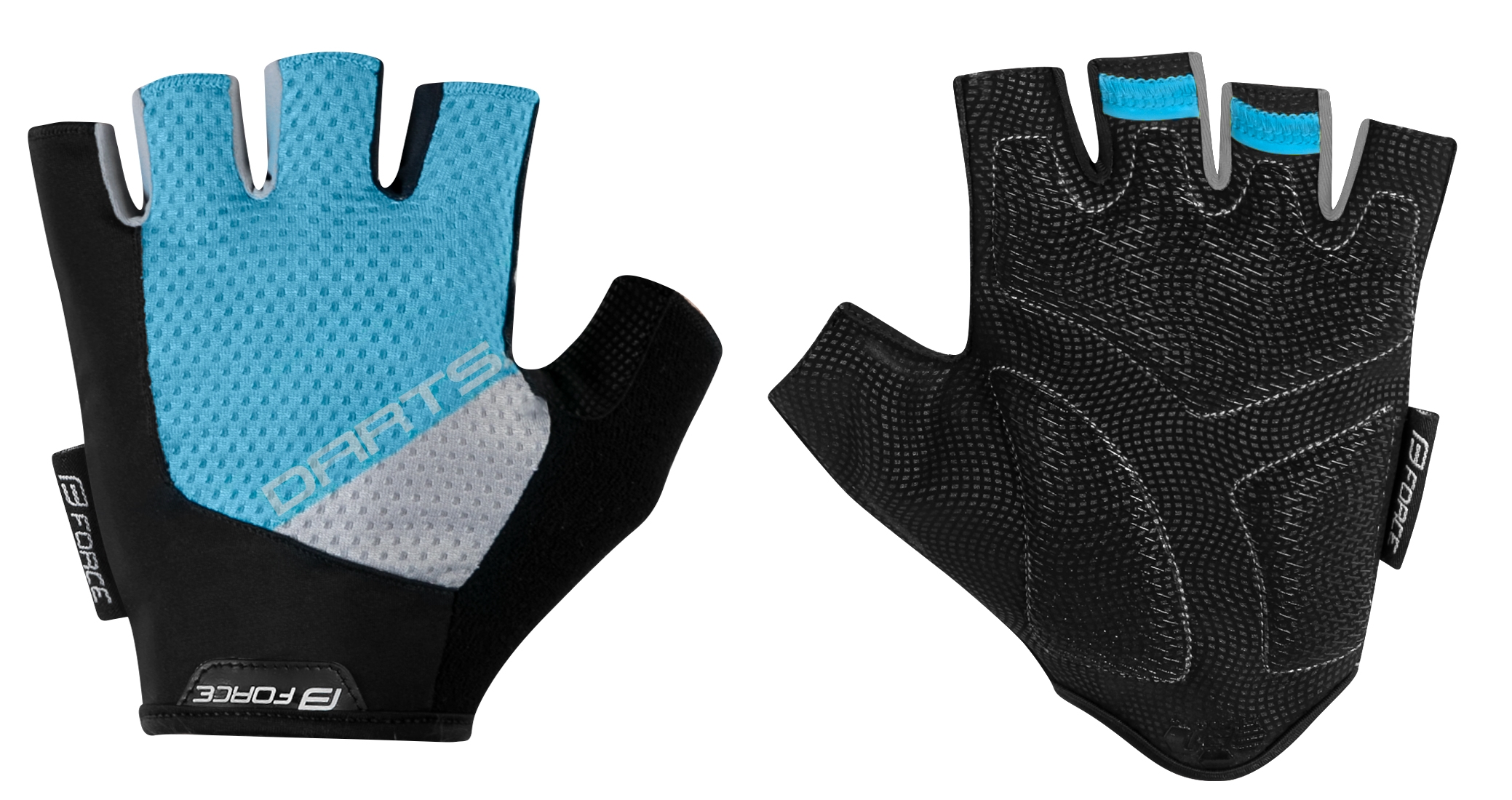 rukavice F DARTS gel bez zapínání,modro-šedé XL