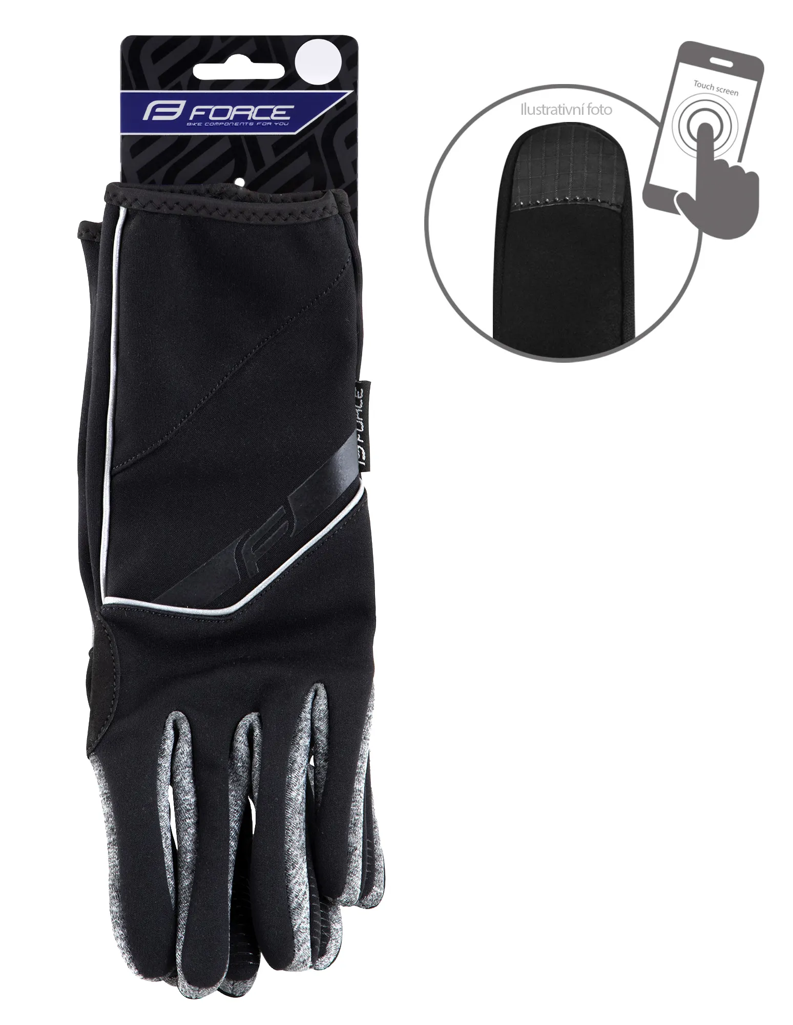 rukavice F GALE softshell, jaro-podzim, černé XS