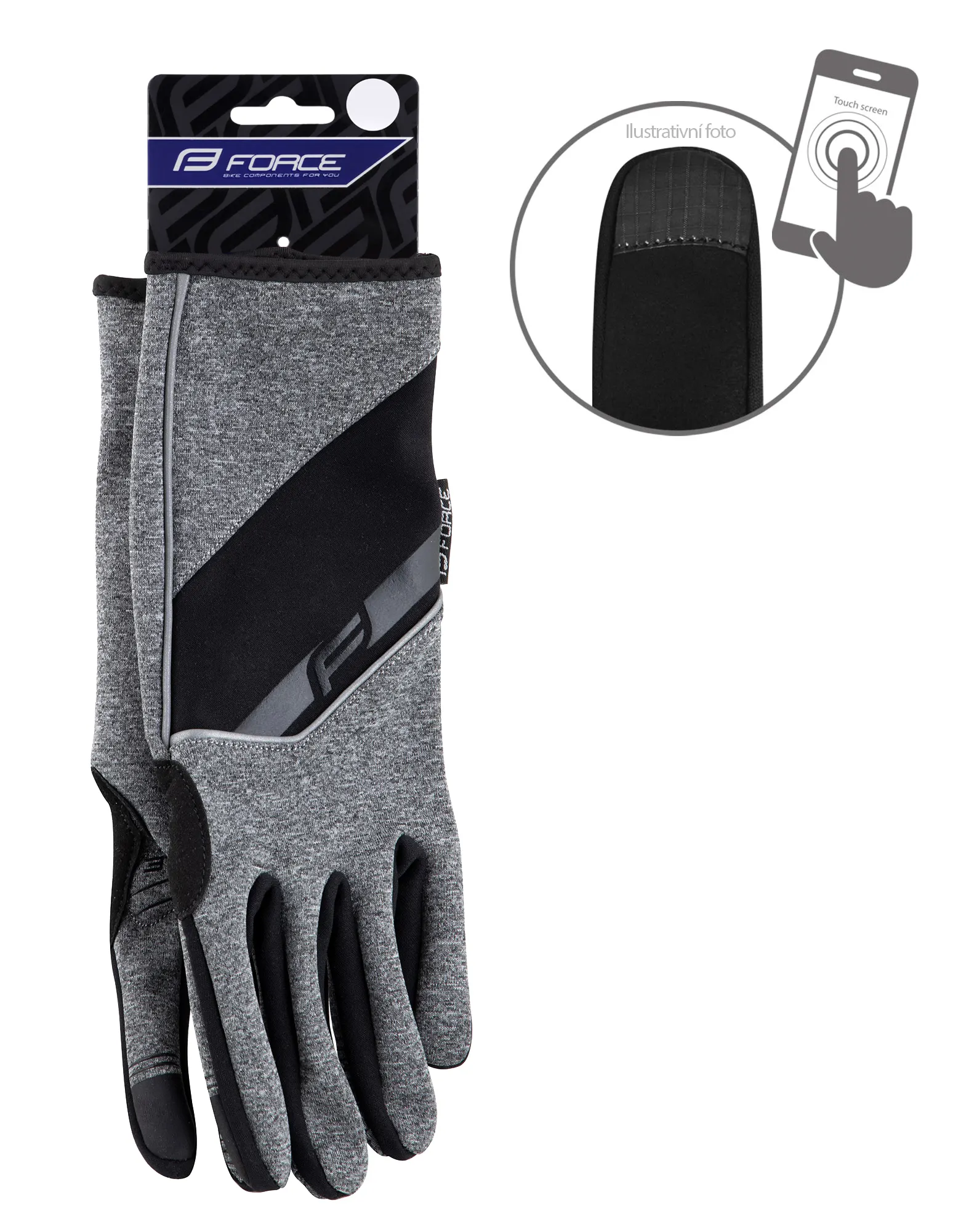 rukavice F GALE softshell, jaro-podzim, šedé S