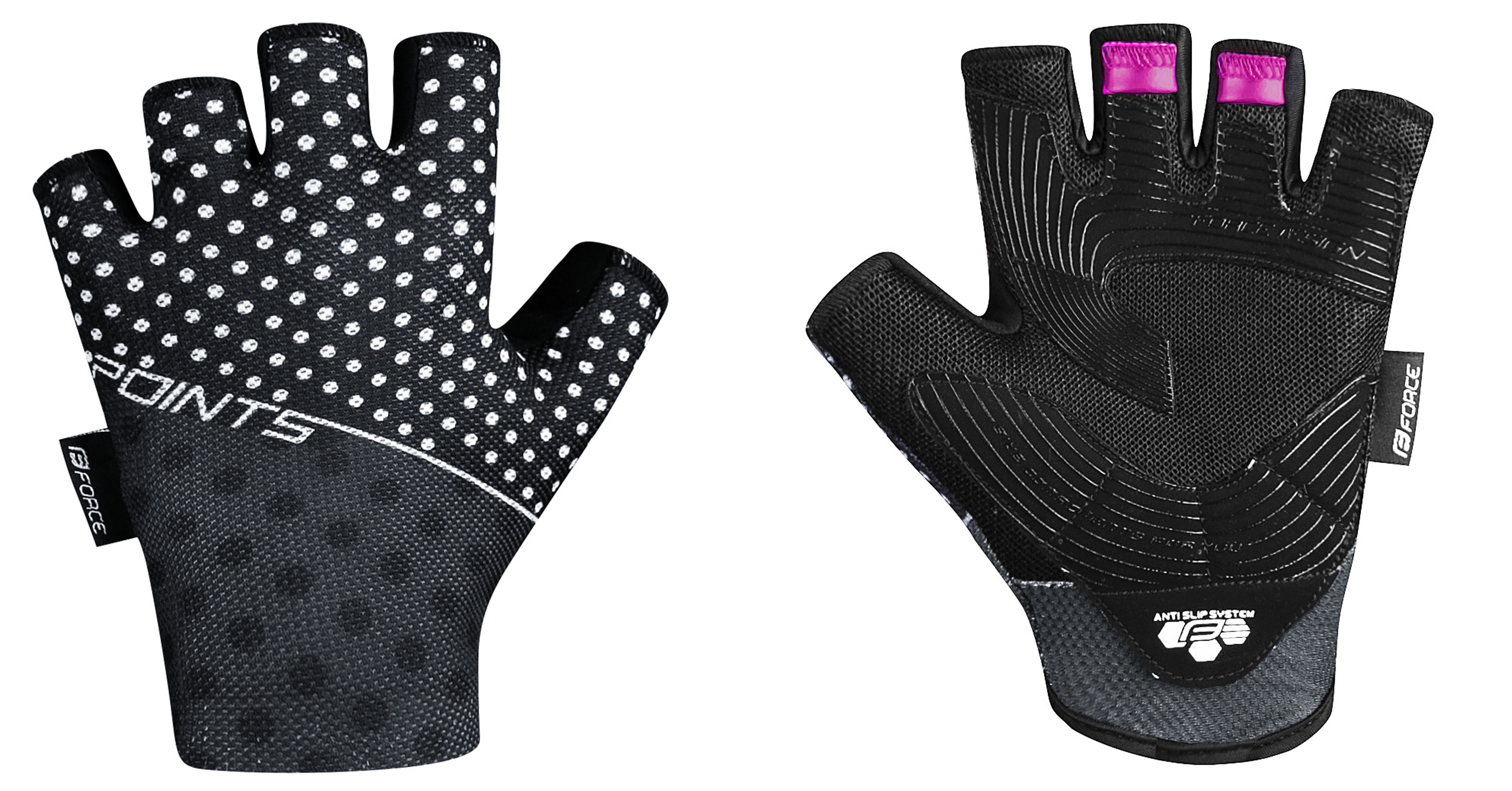 rukavice F POINTS LADY bez zapínání,černo-šedé XL