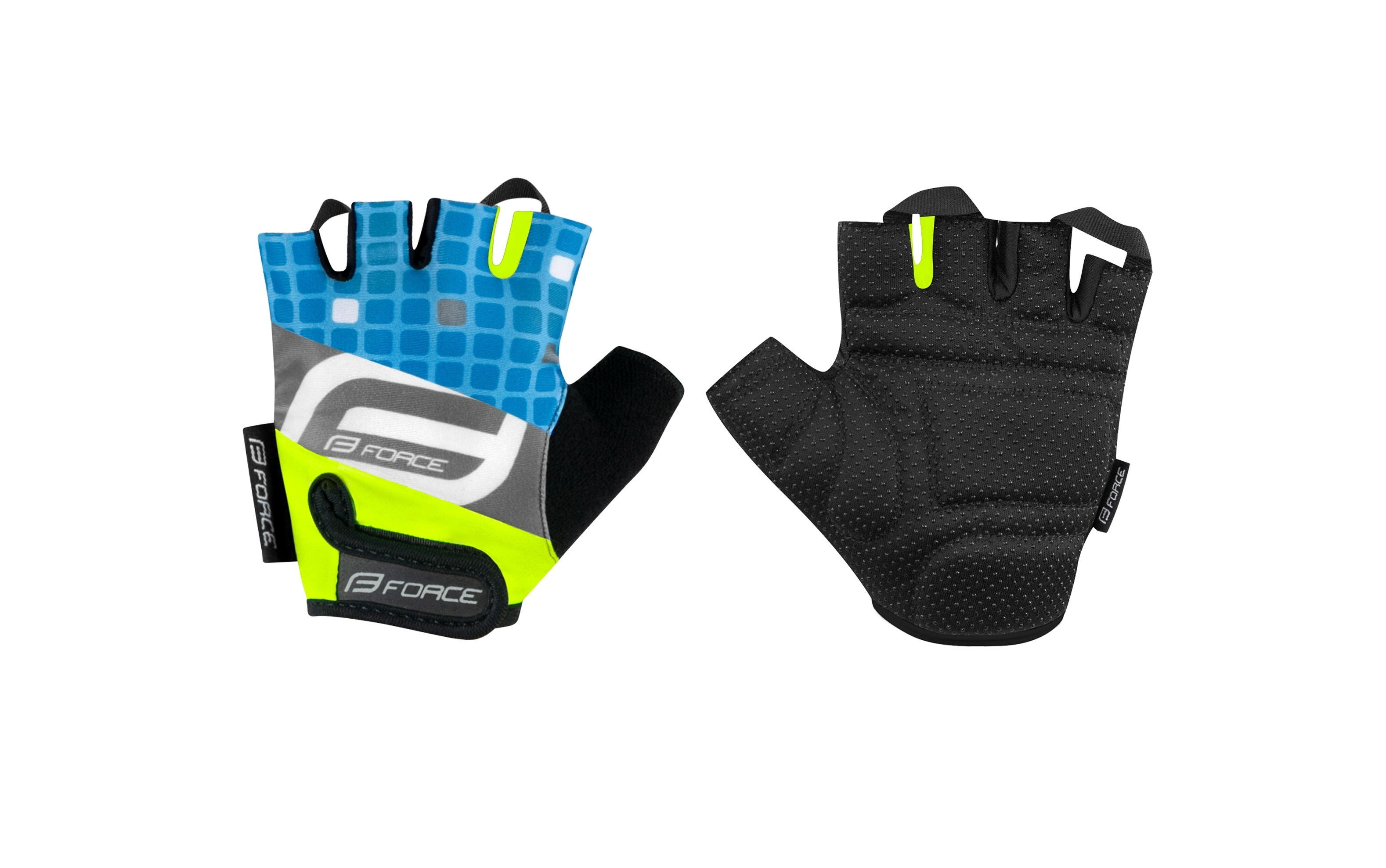 rukavice F SQUARE dětské, fluo-modré XL