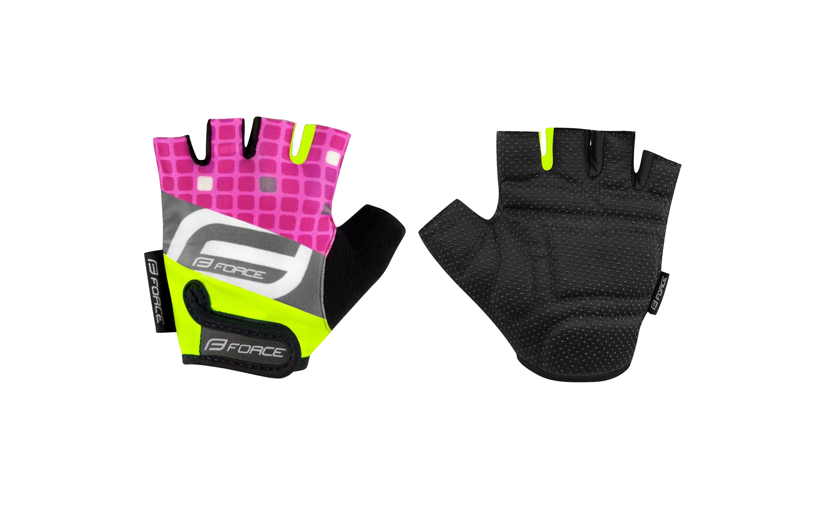 rukavice F SQUARE dětské, fluo-růžové S