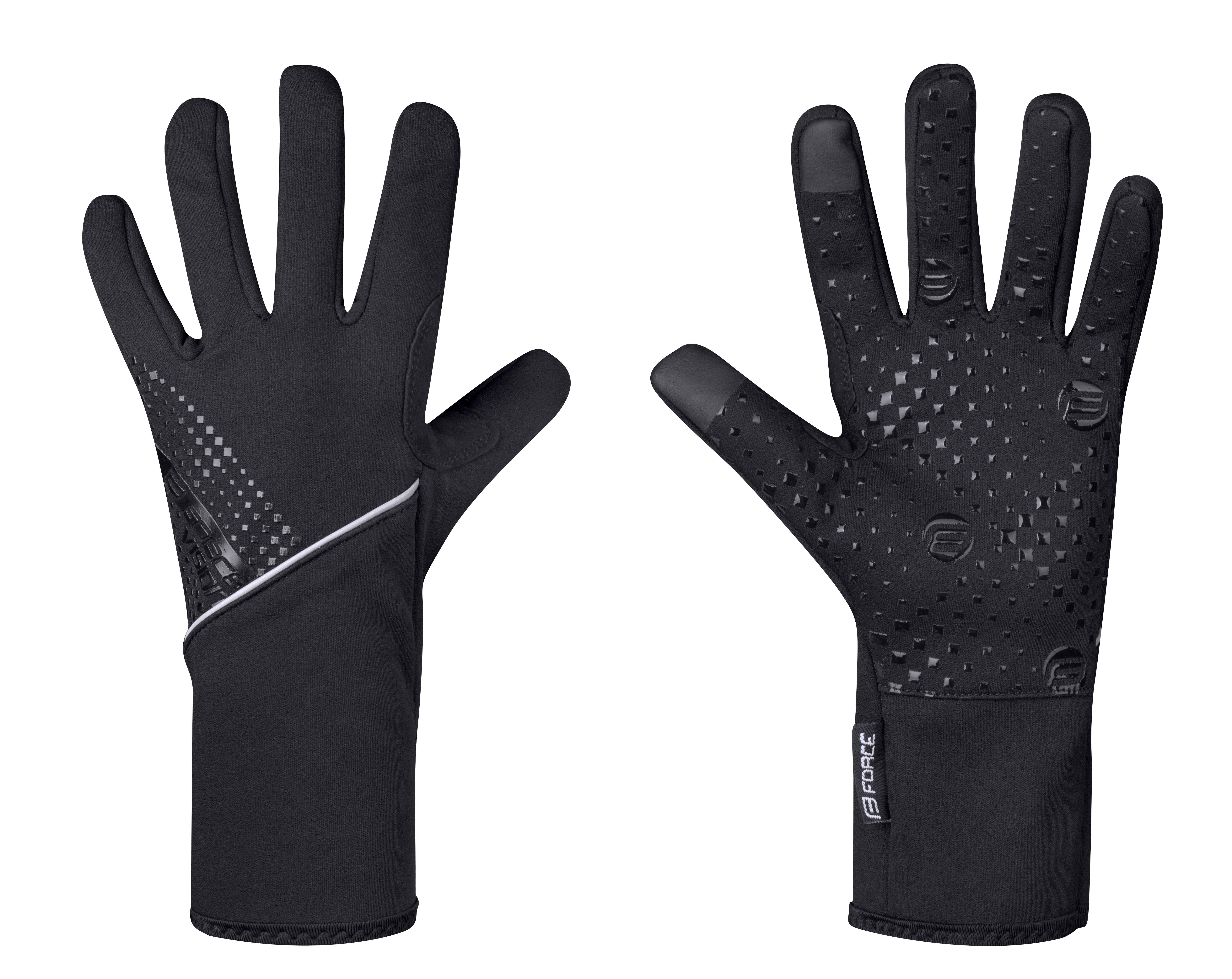 rukavice F VISION softshell, jaro-podzim, černé