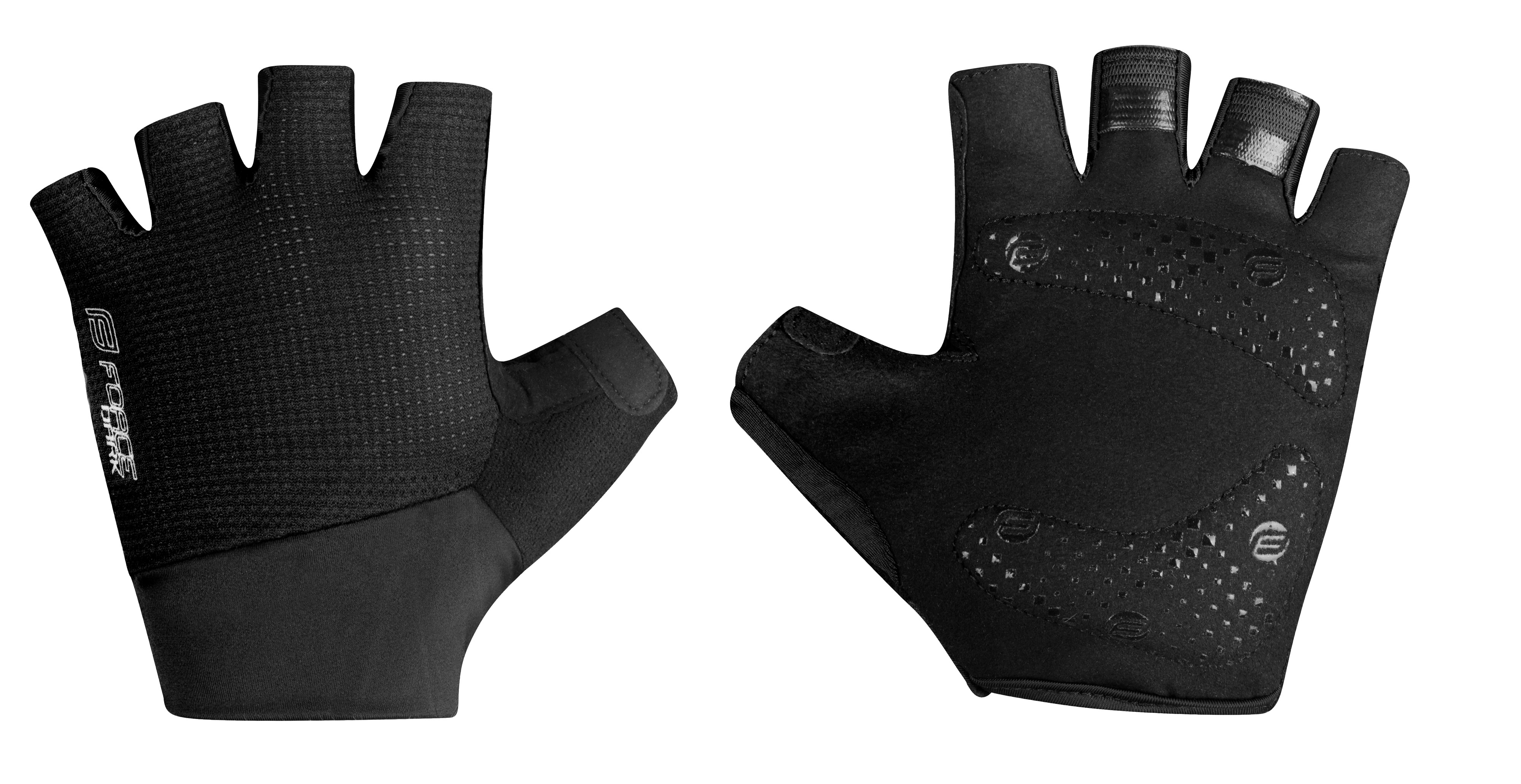 rukavice FORCE DARK gel, černé XS