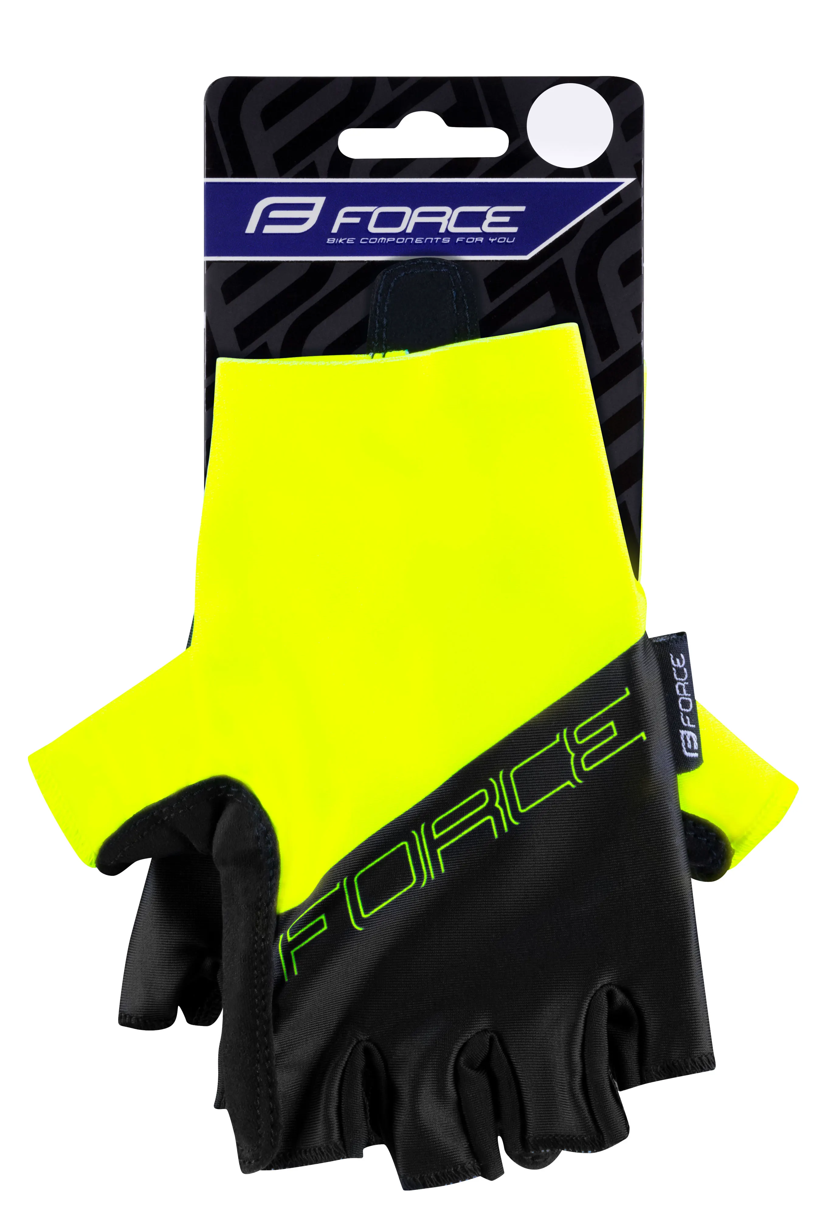 rukavice FORCE EVEN bez zapínání, fluo-černé M
