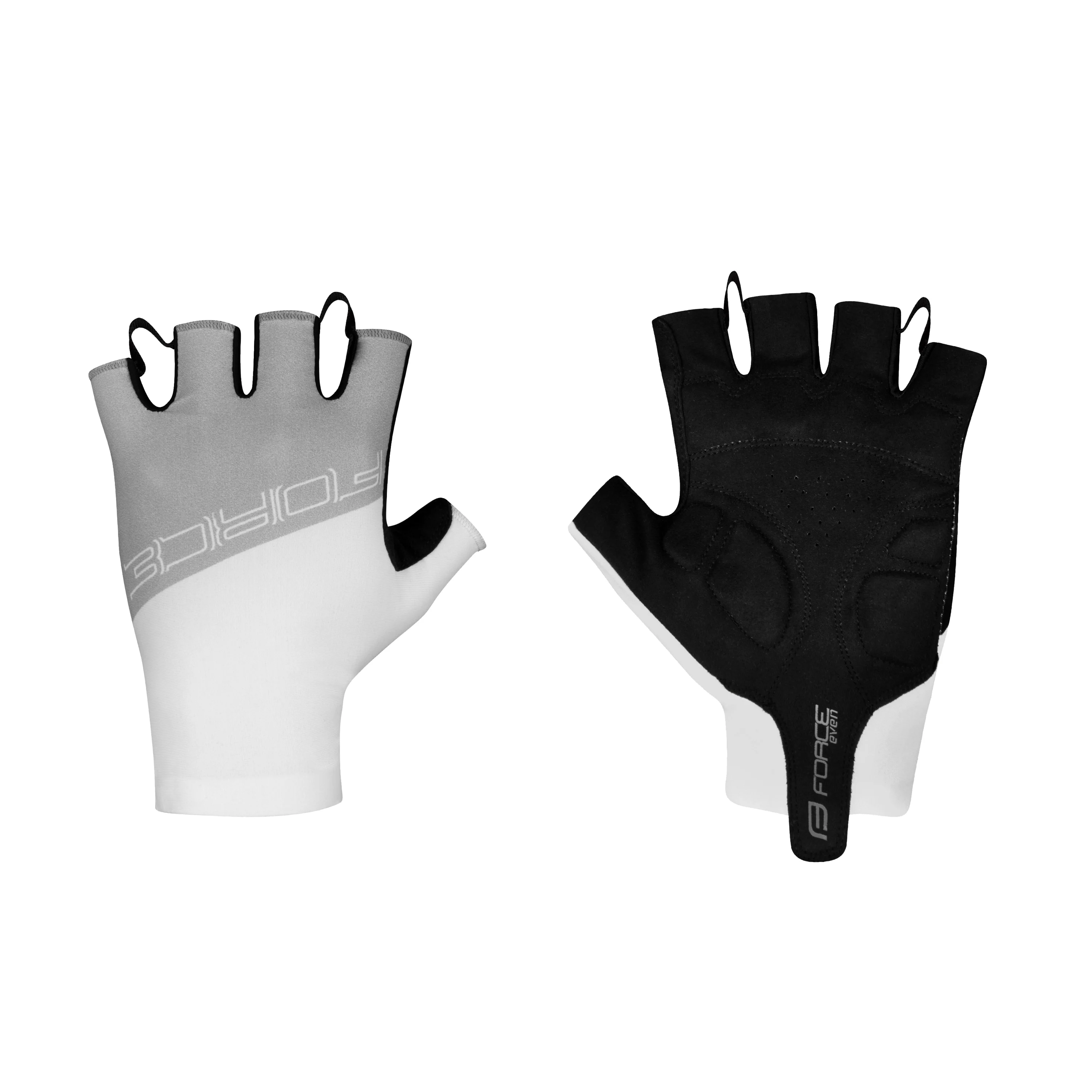 rukavice FORCE EVEN bez zapínání, šedo-bílé XL