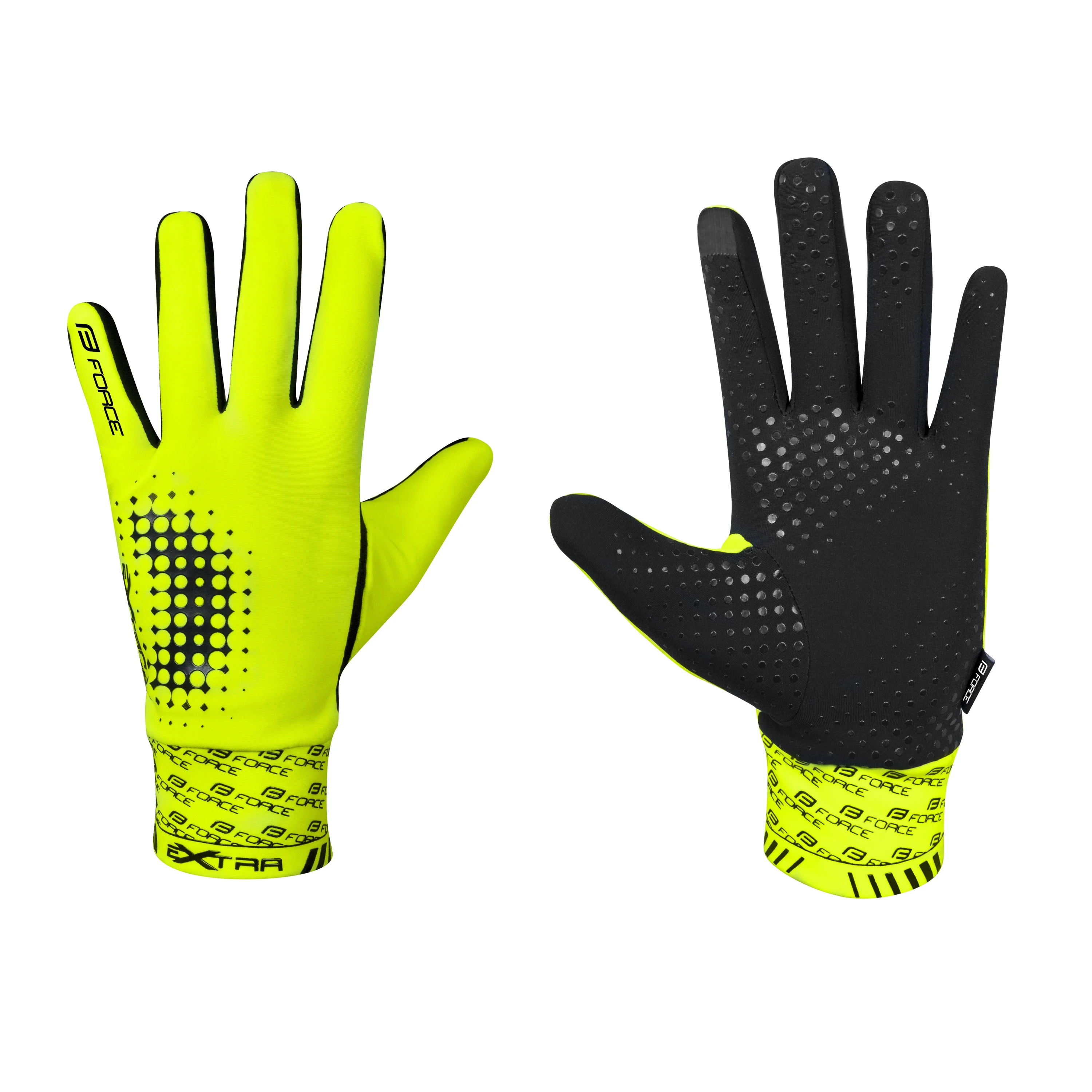 rukavice FORCE EXTRA, jaro-podzim, fluo