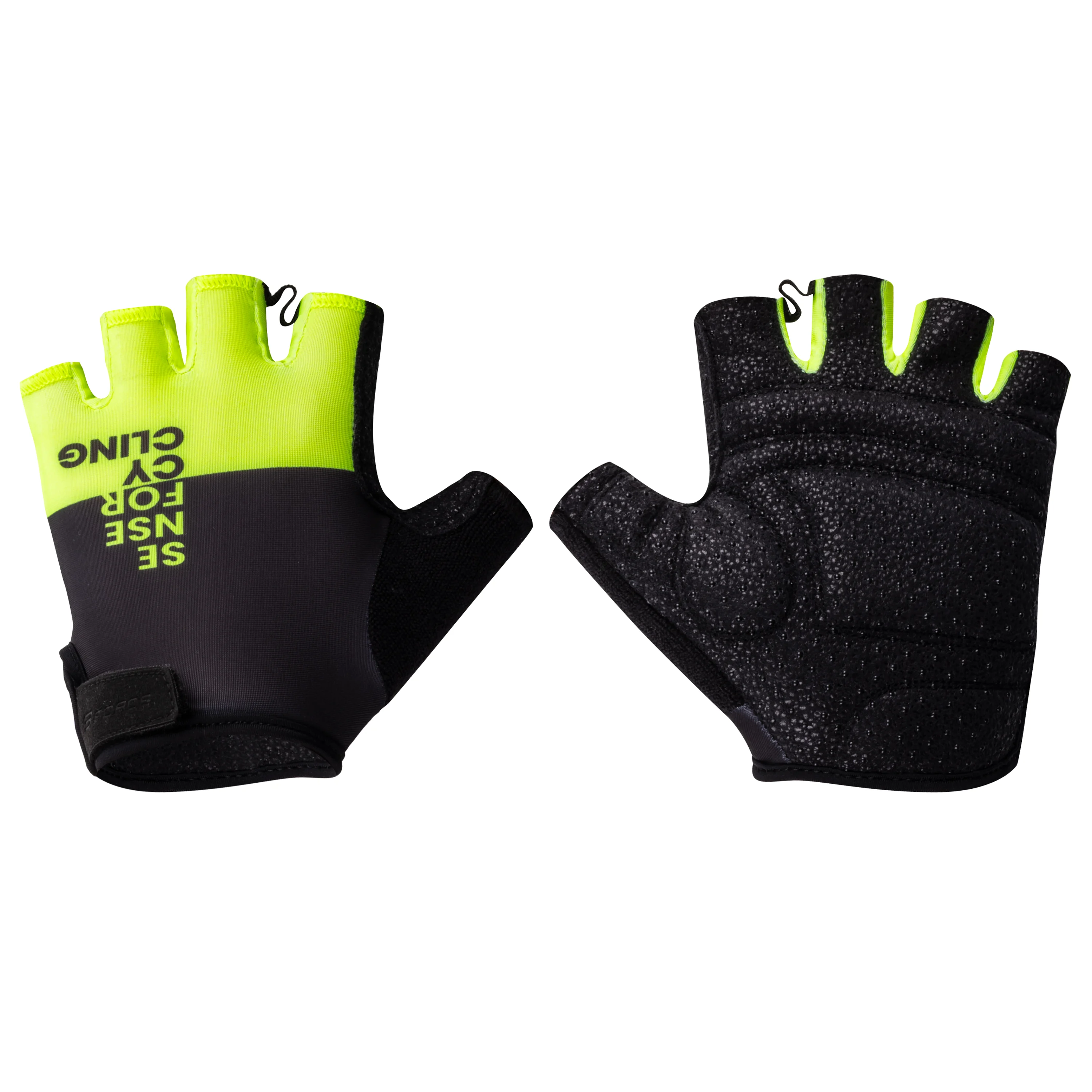 rukavice FORCE FINE, černo-fluo