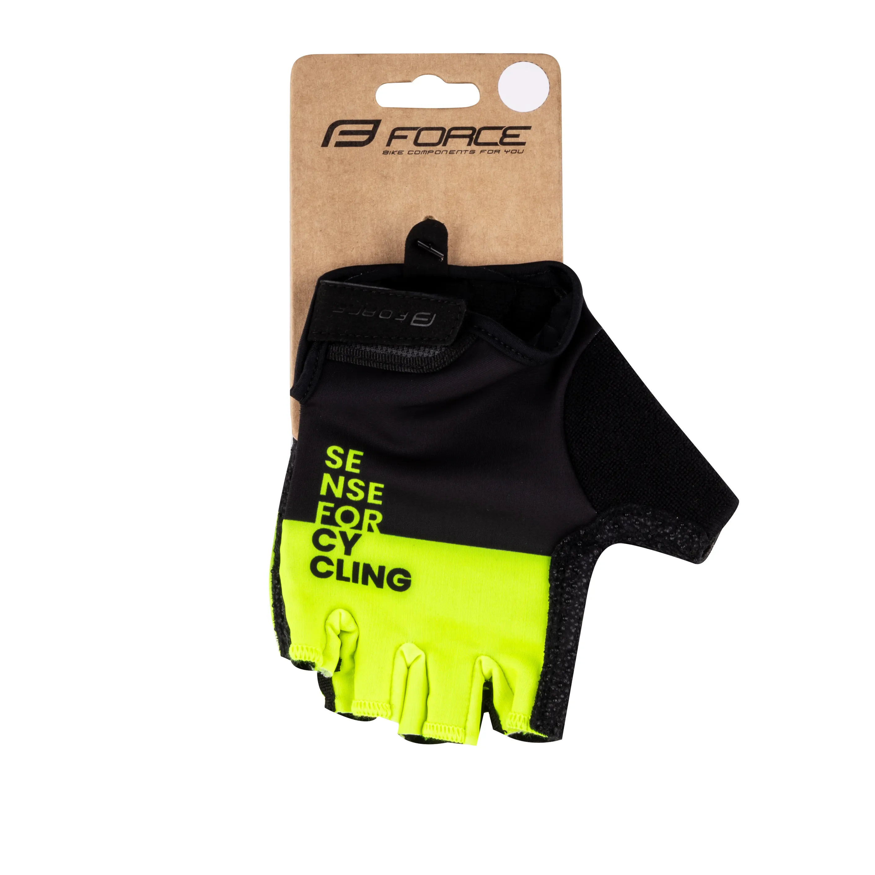 rukavice FORCE FINE, černo-fluo XXL