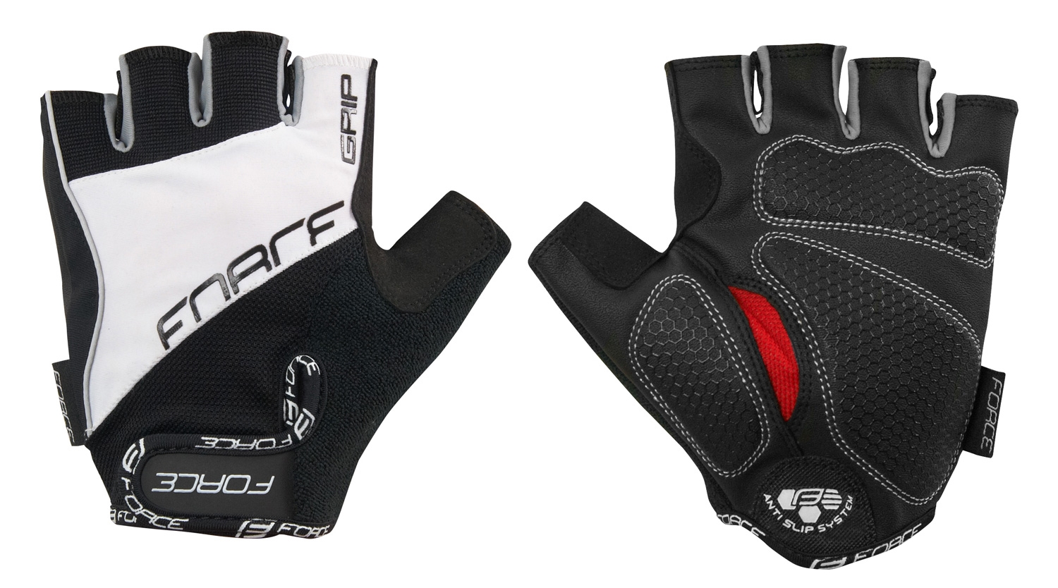 rukavice FORCE GRIP gel, bílé M