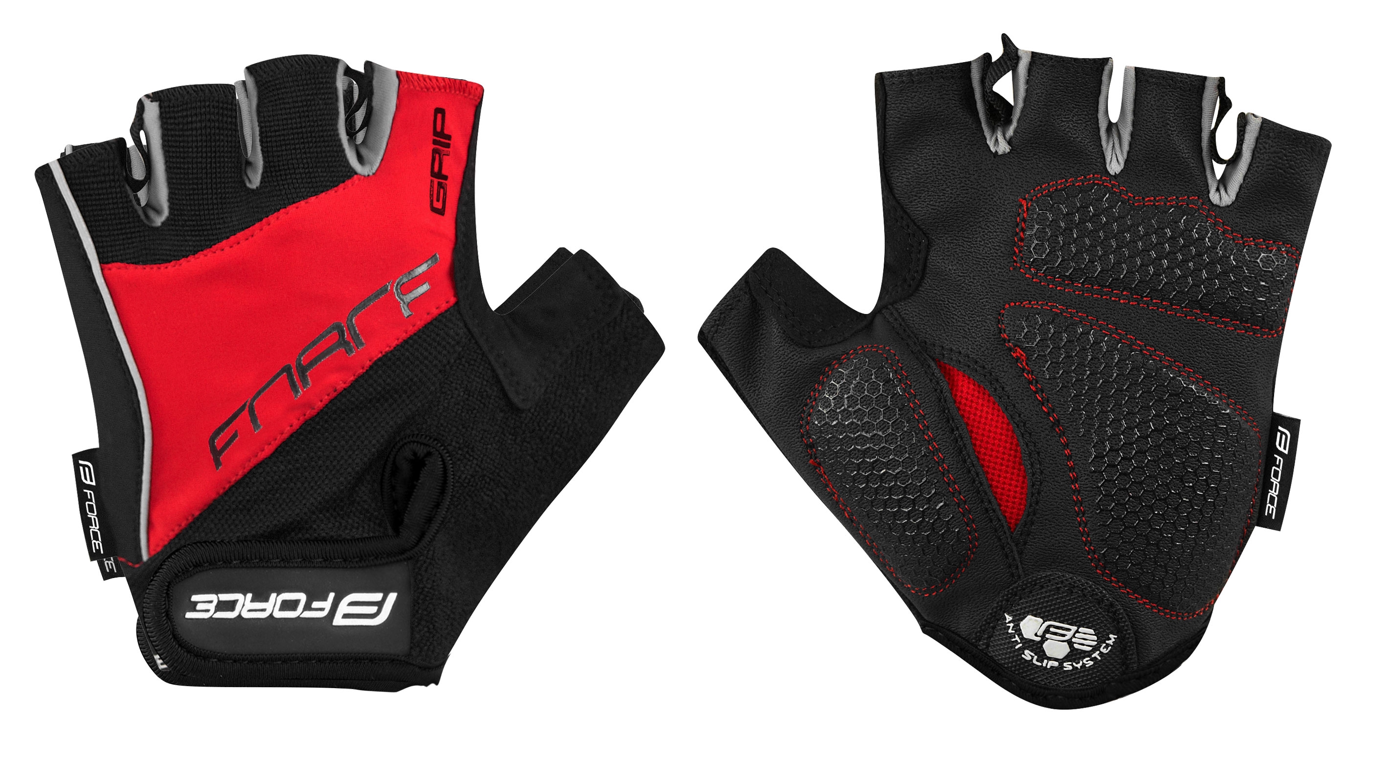 rukavice FORCE GRIP gel, červené