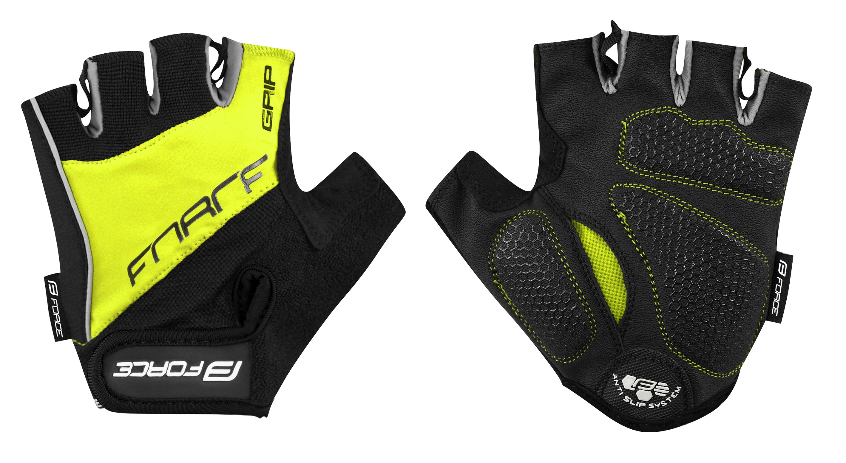 rukavice FORCE GRIP gel, fluo L