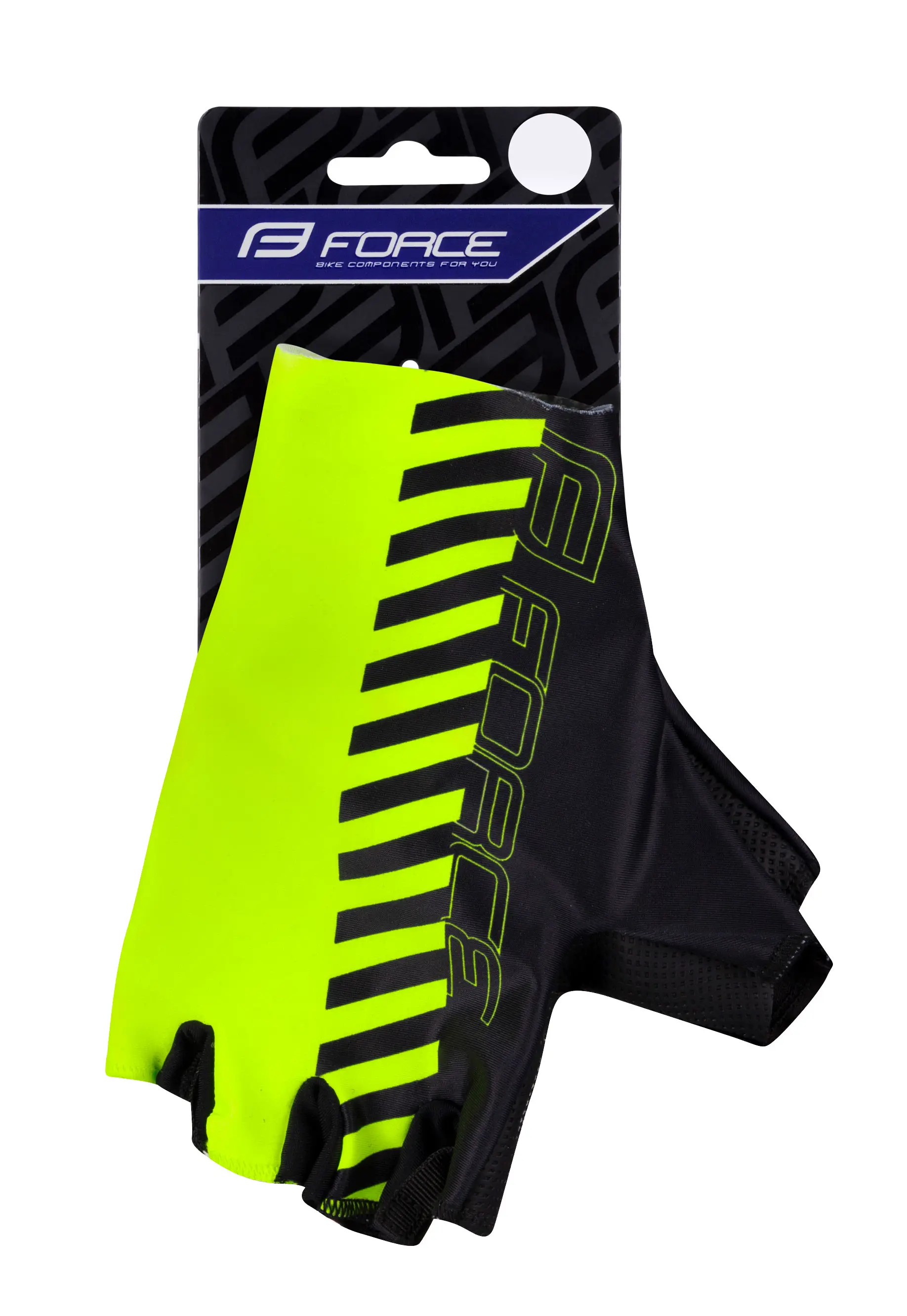rukavice FORCE LINE bez zapínání, fluo-černé M