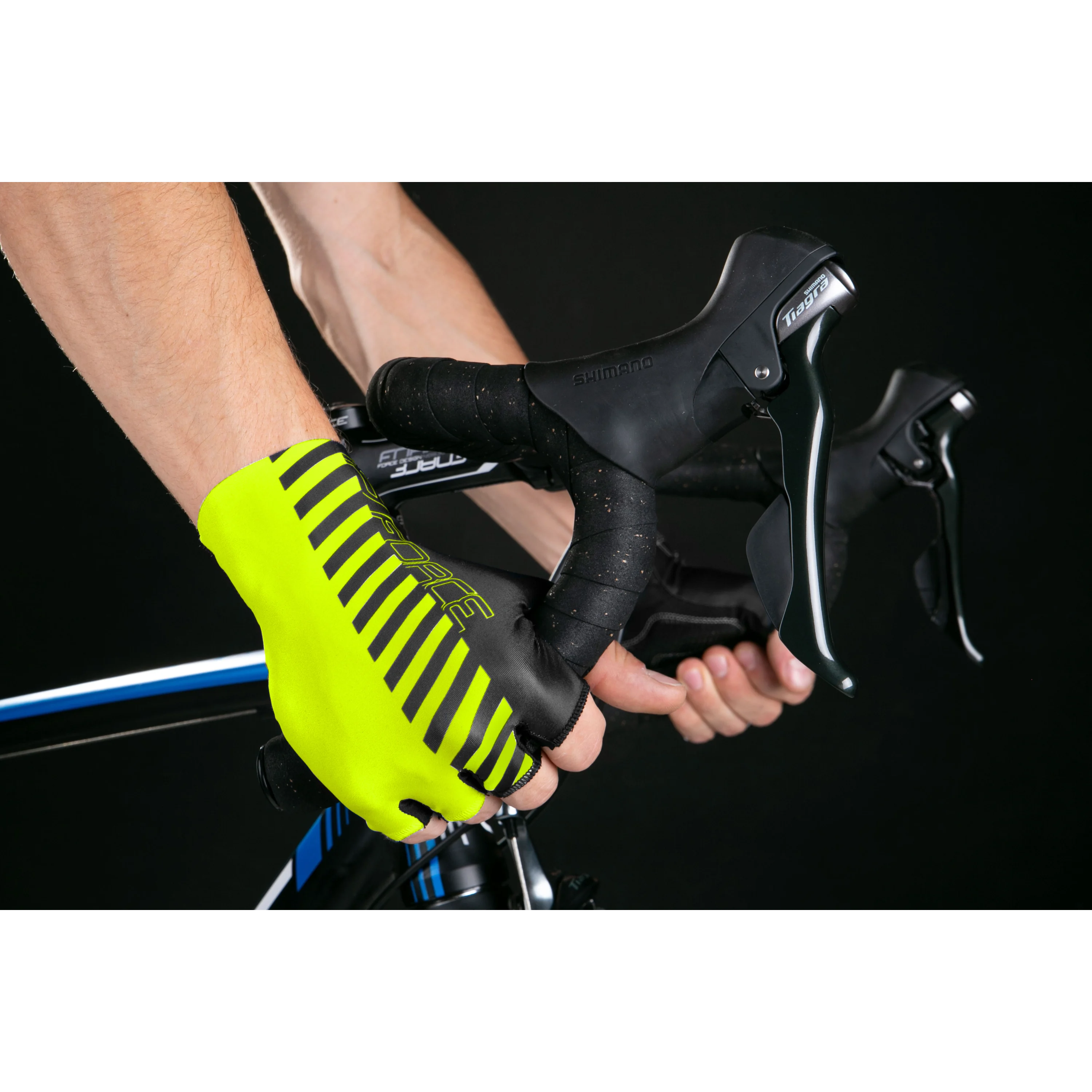 rukavice FORCE LINE bez zapínání, fluo-černé XL