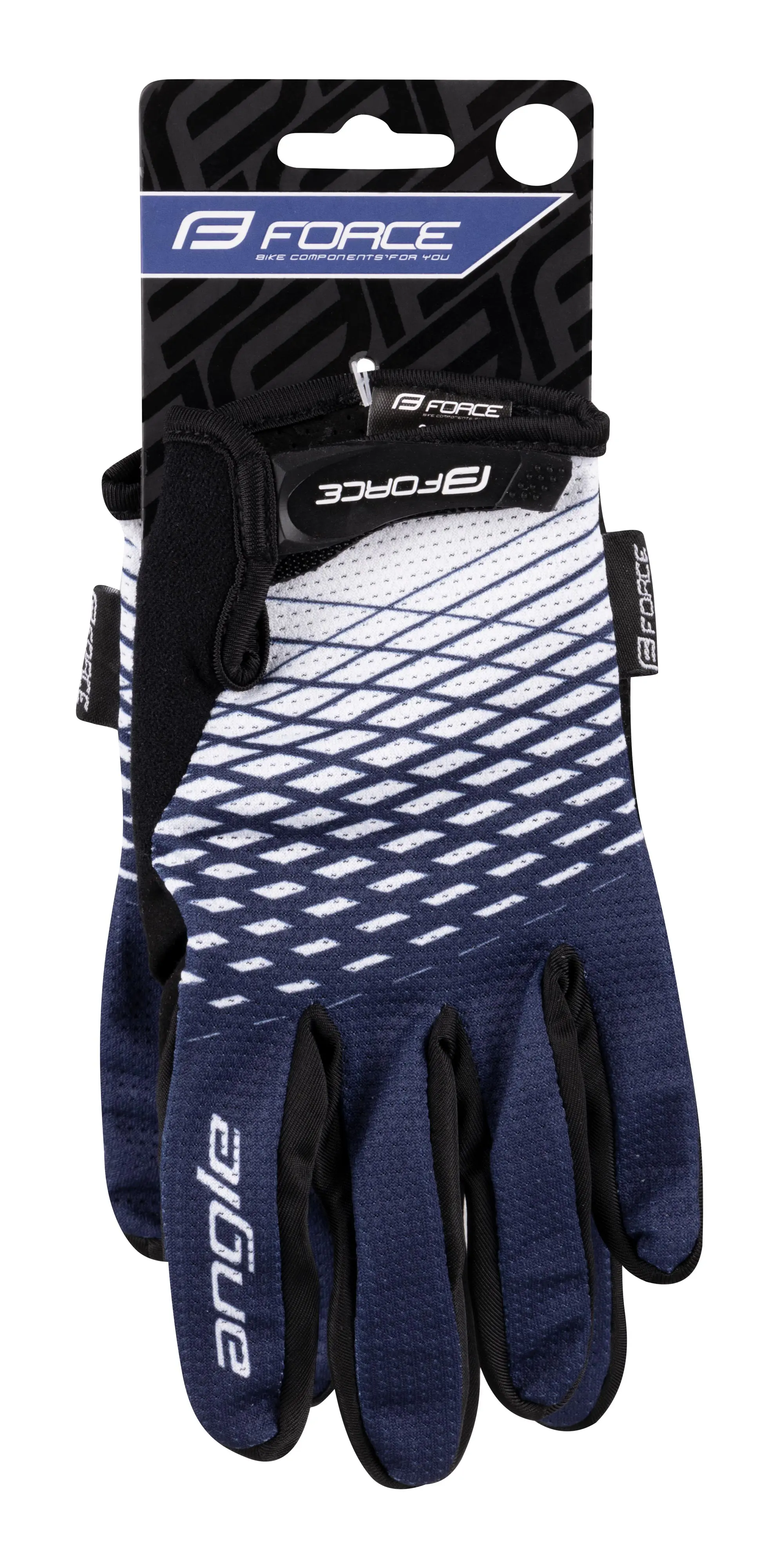 rukavice FORCE MTB ANGLE letní, bílo-modré M