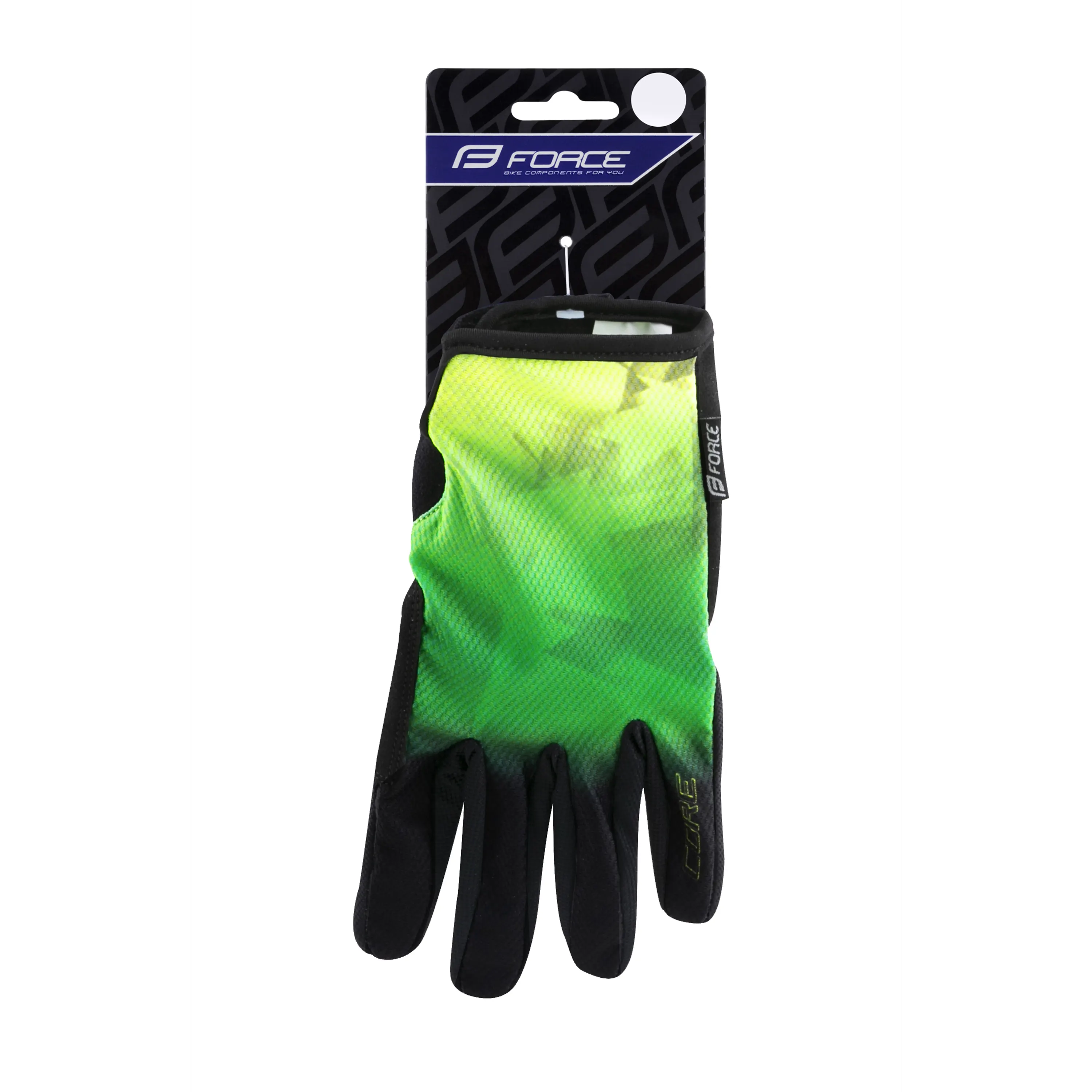 rukavice FORCE MTB CORE letní, fluo-zelené