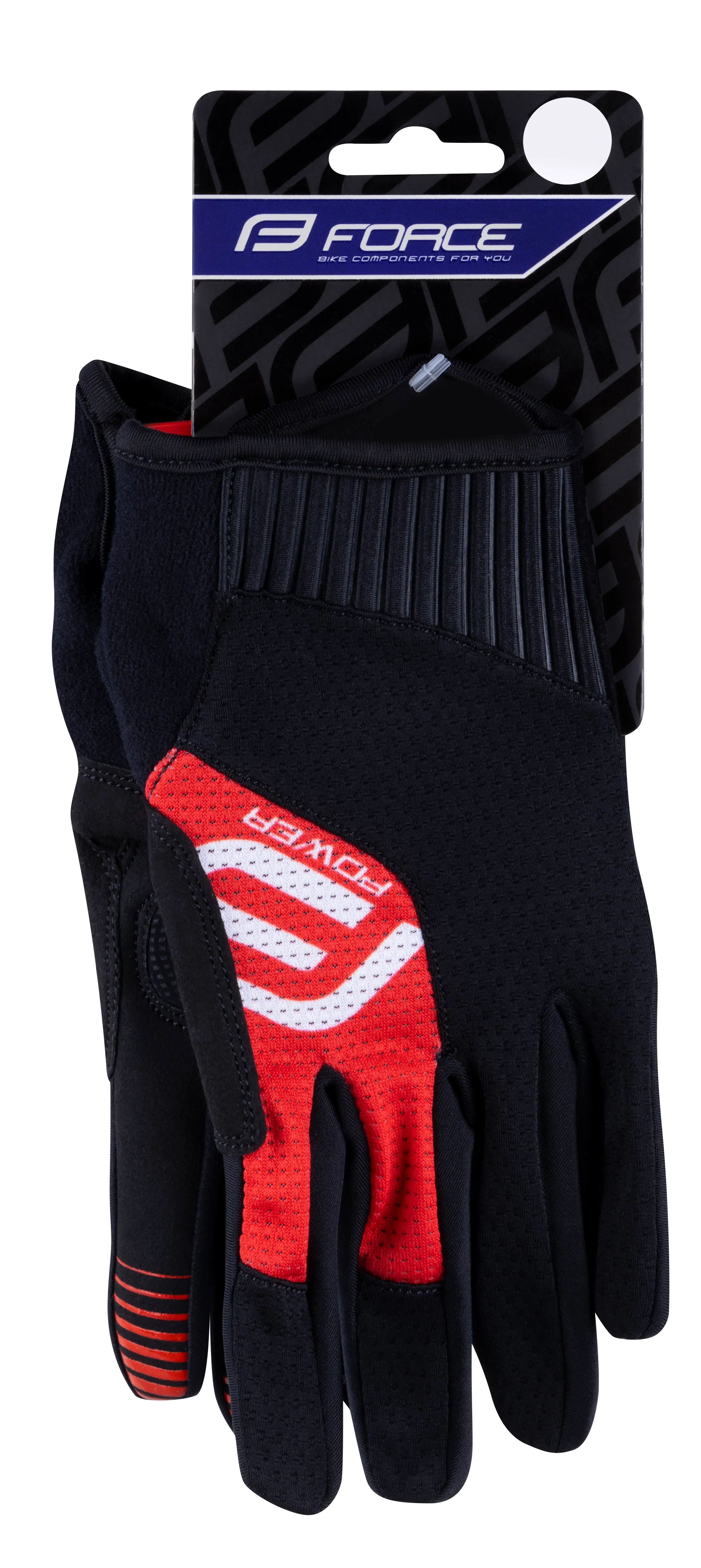 rukavice FORCE MTB POWER, černo-červené S