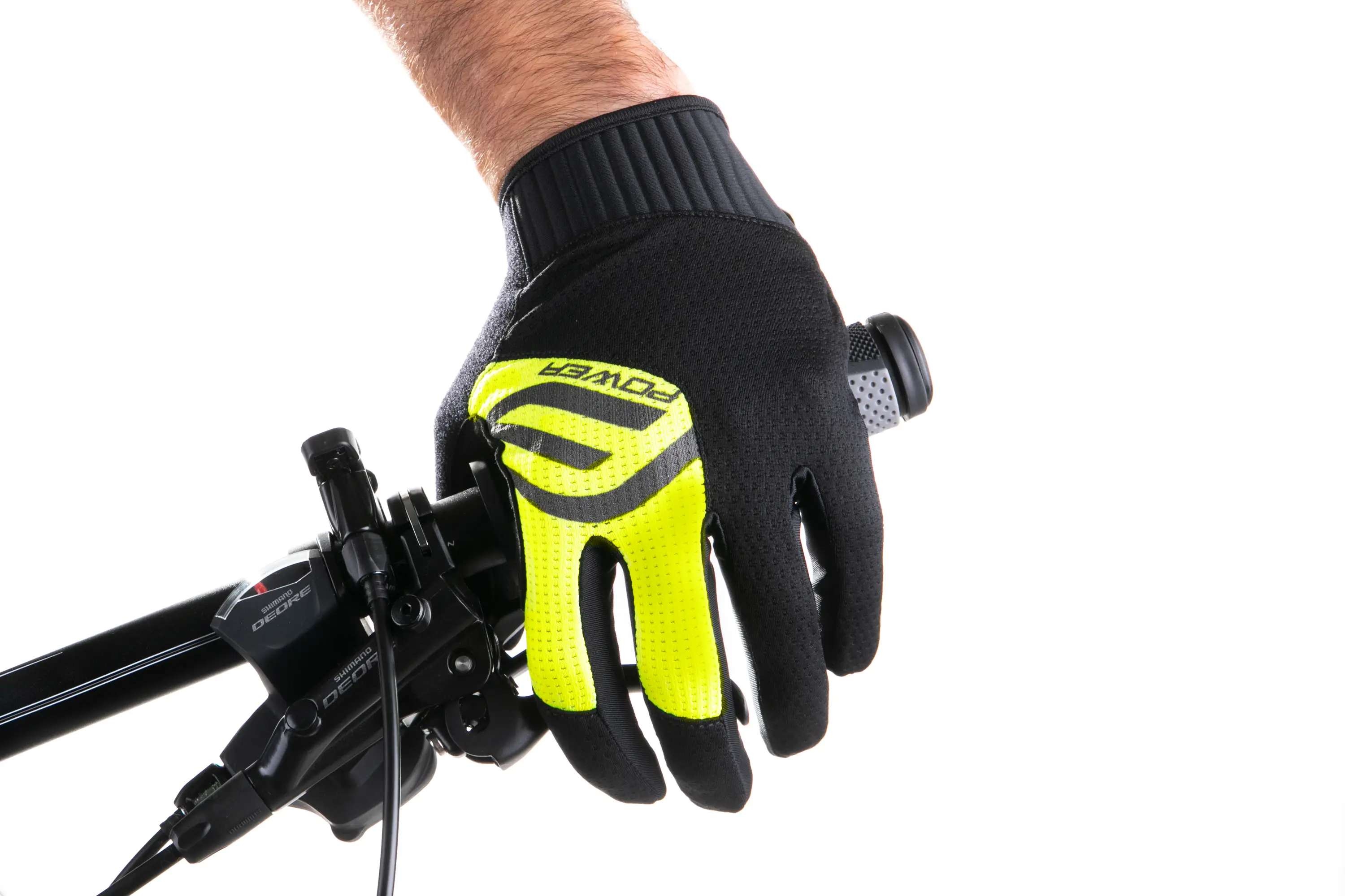 rukavice FORCE MTB POWER, černo-fluo