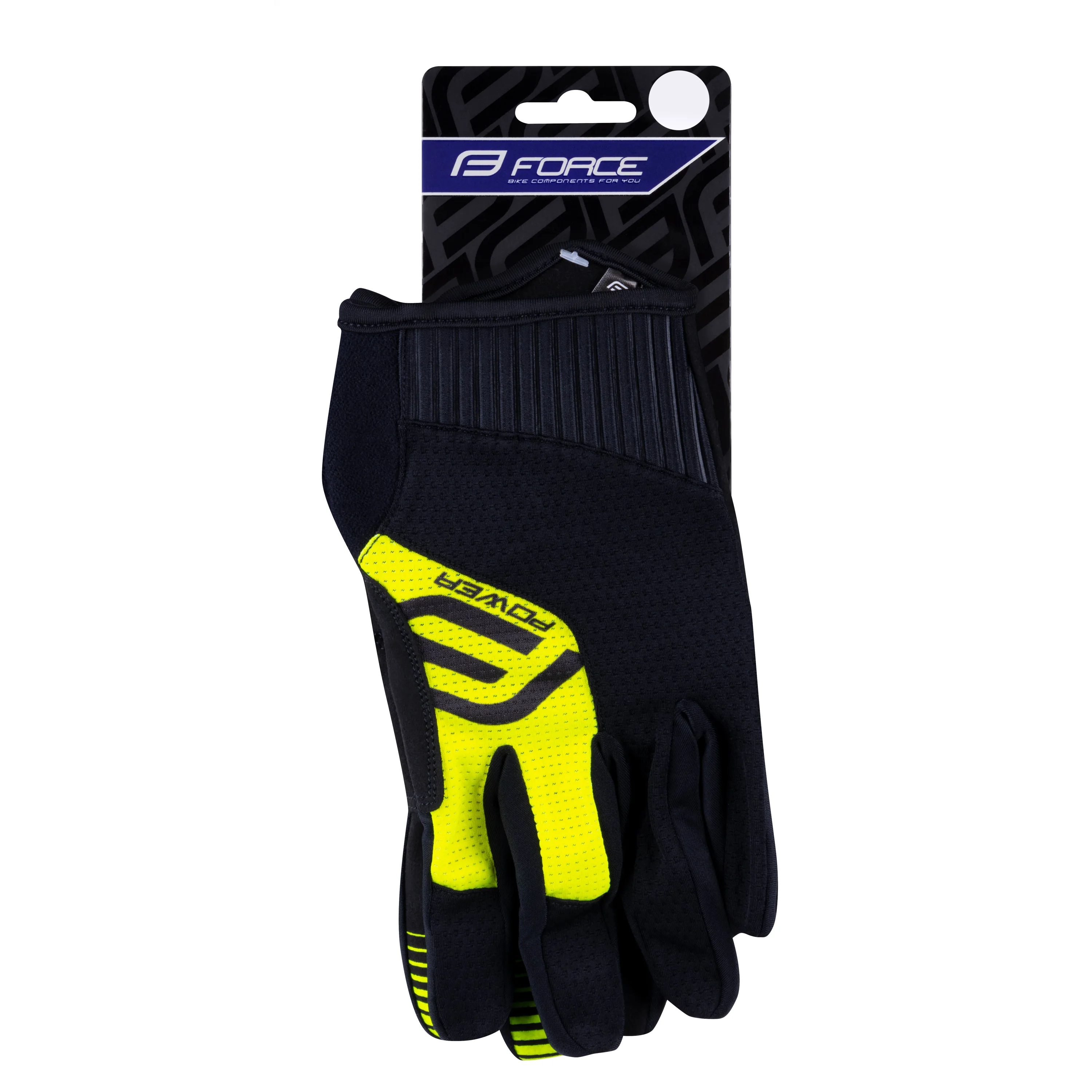 rukavice FORCE MTB POWER, černo-fluo M
