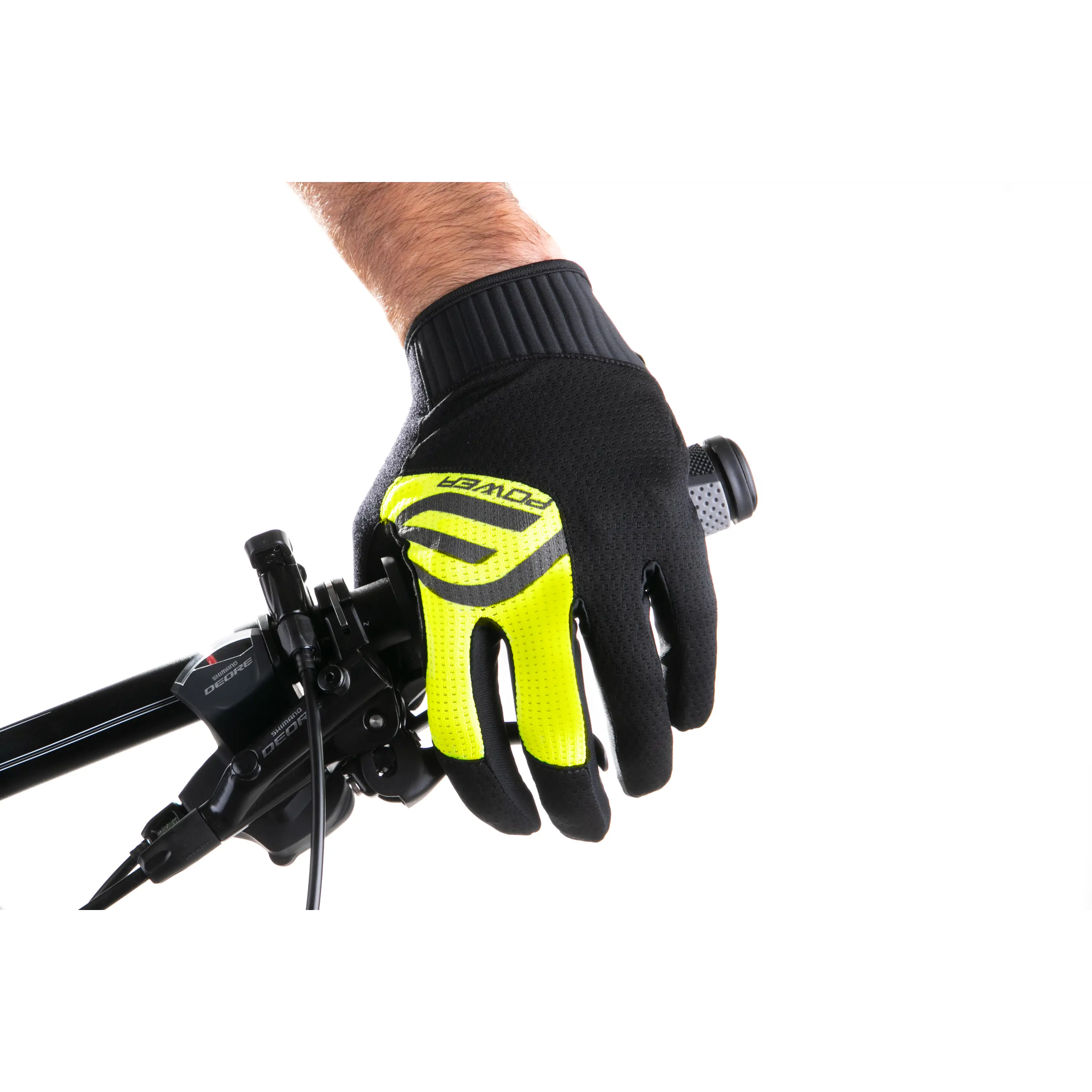 rukavice FORCE MTB POWER, černo-fluo M
