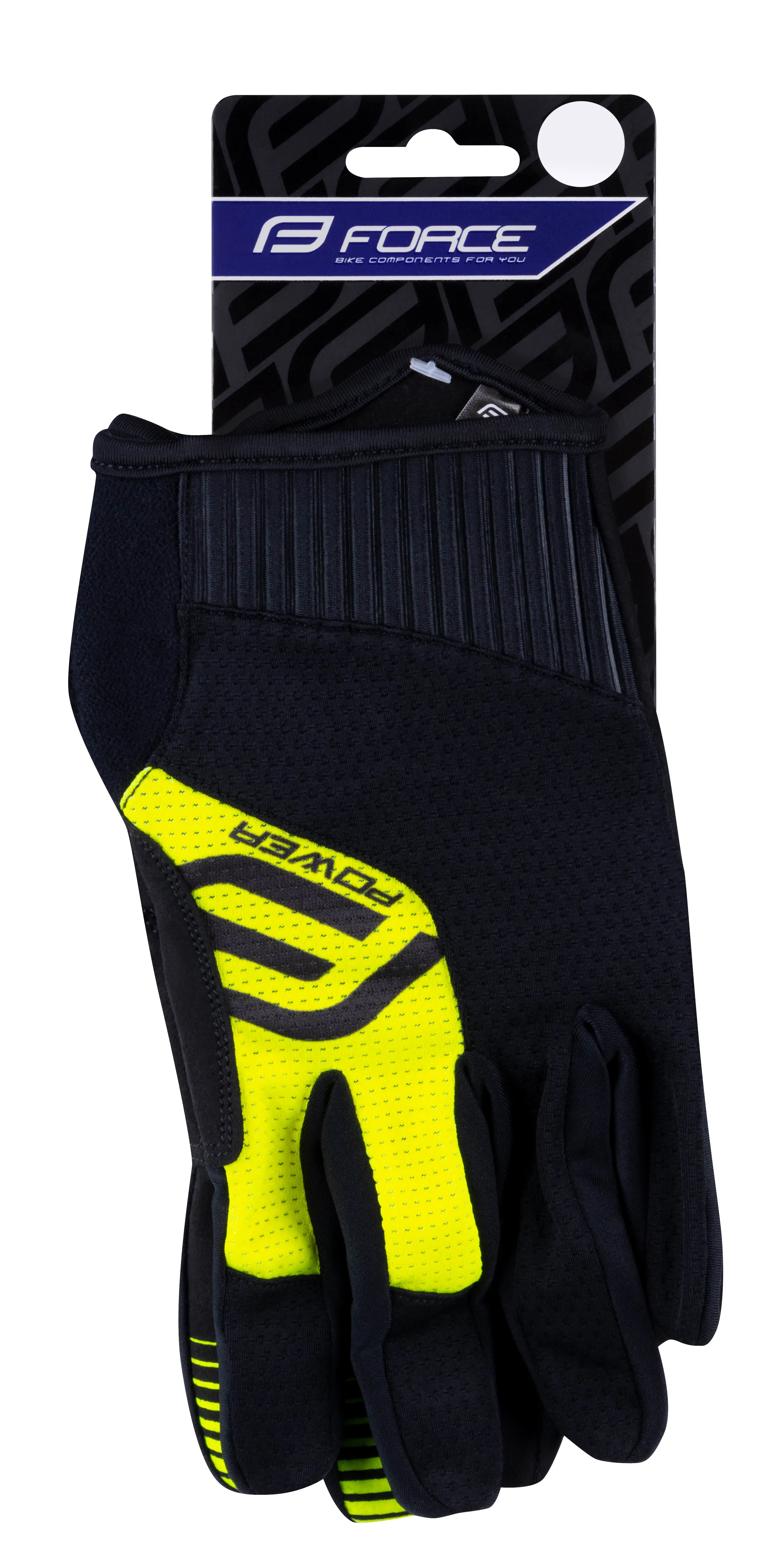 rukavice FORCE MTB POWER, černo-fluo S