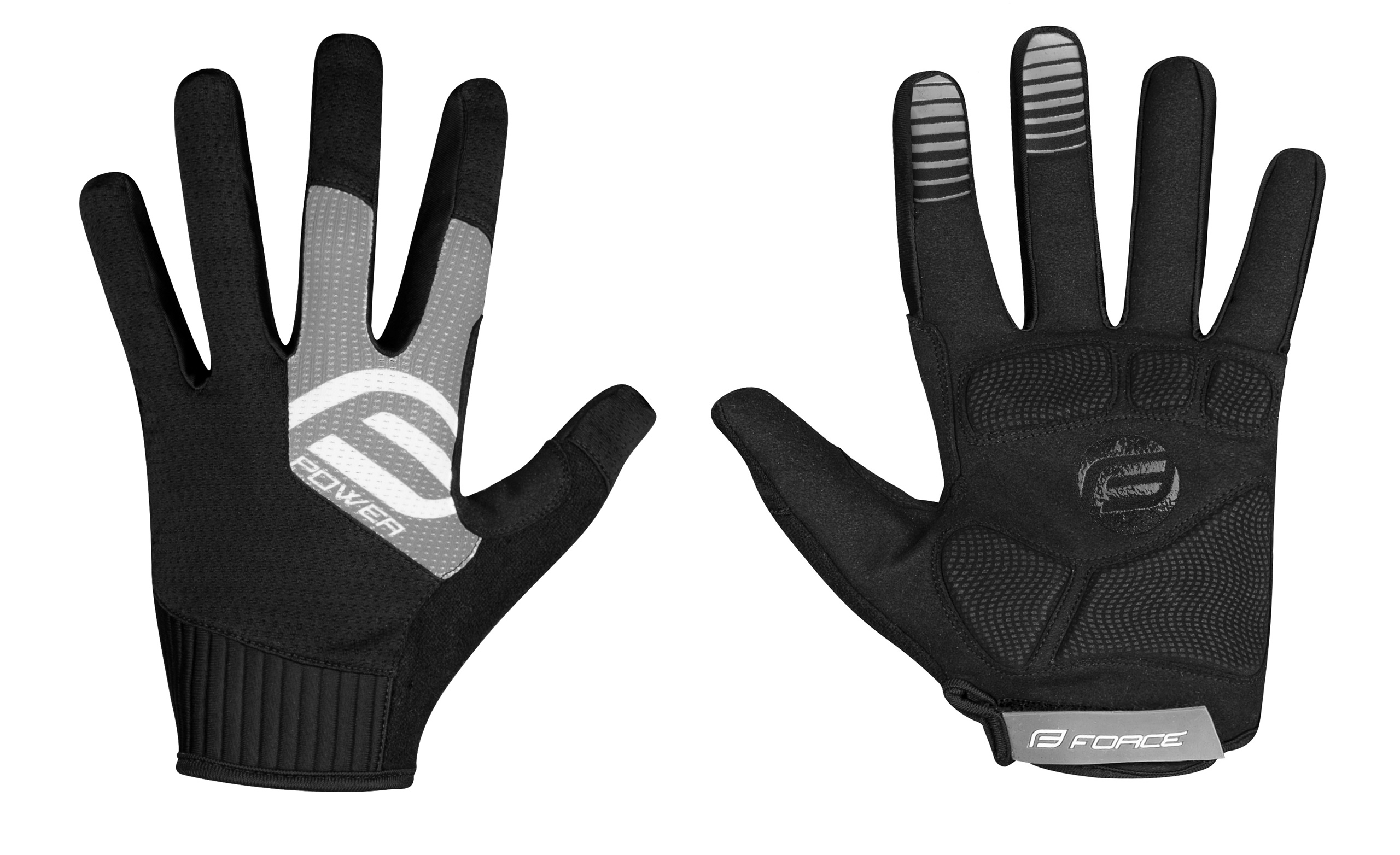 rukavice FORCE MTB POWER, černo-šedé