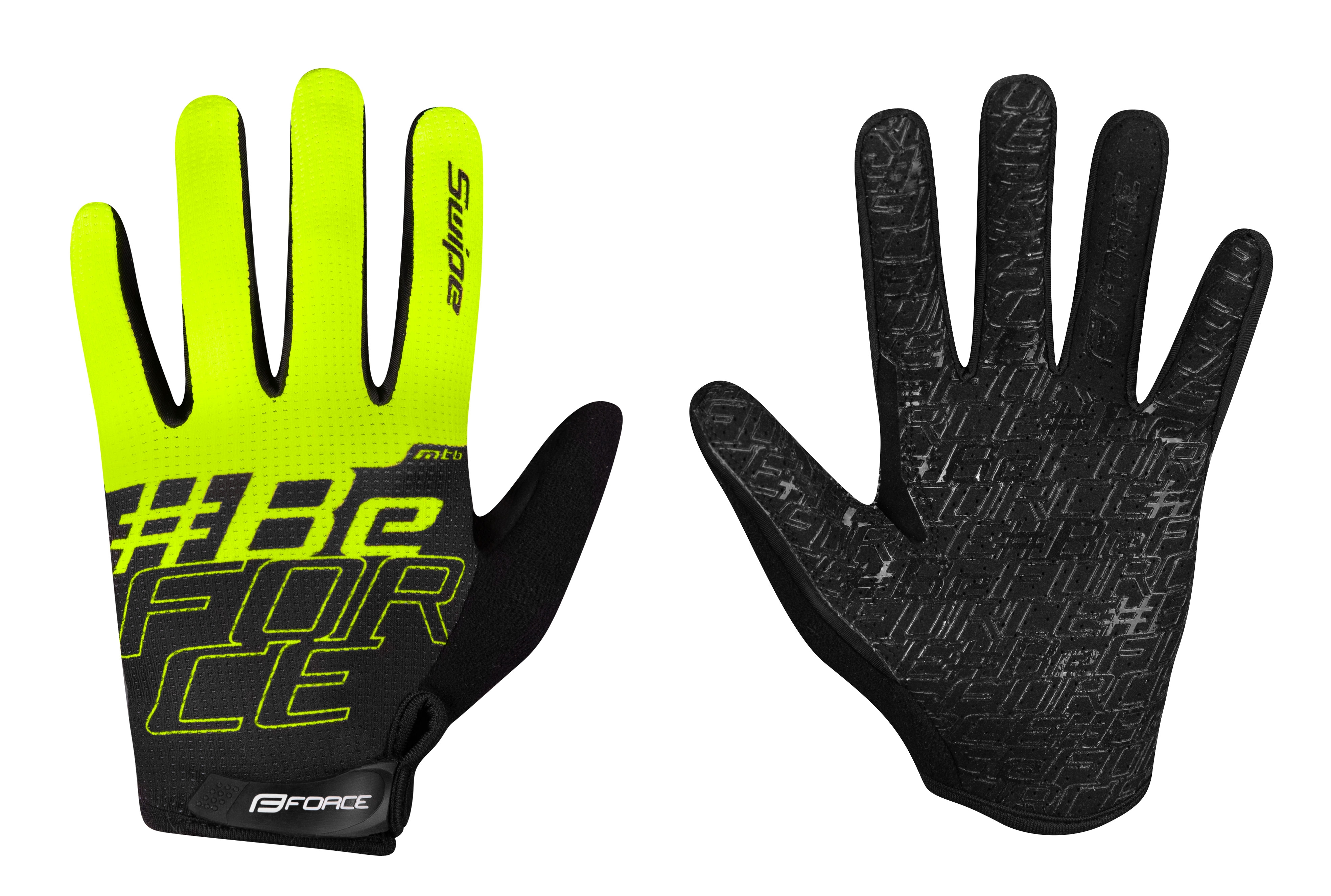 rukavice FORCE MTB SWIPE letní,černo-fluo L