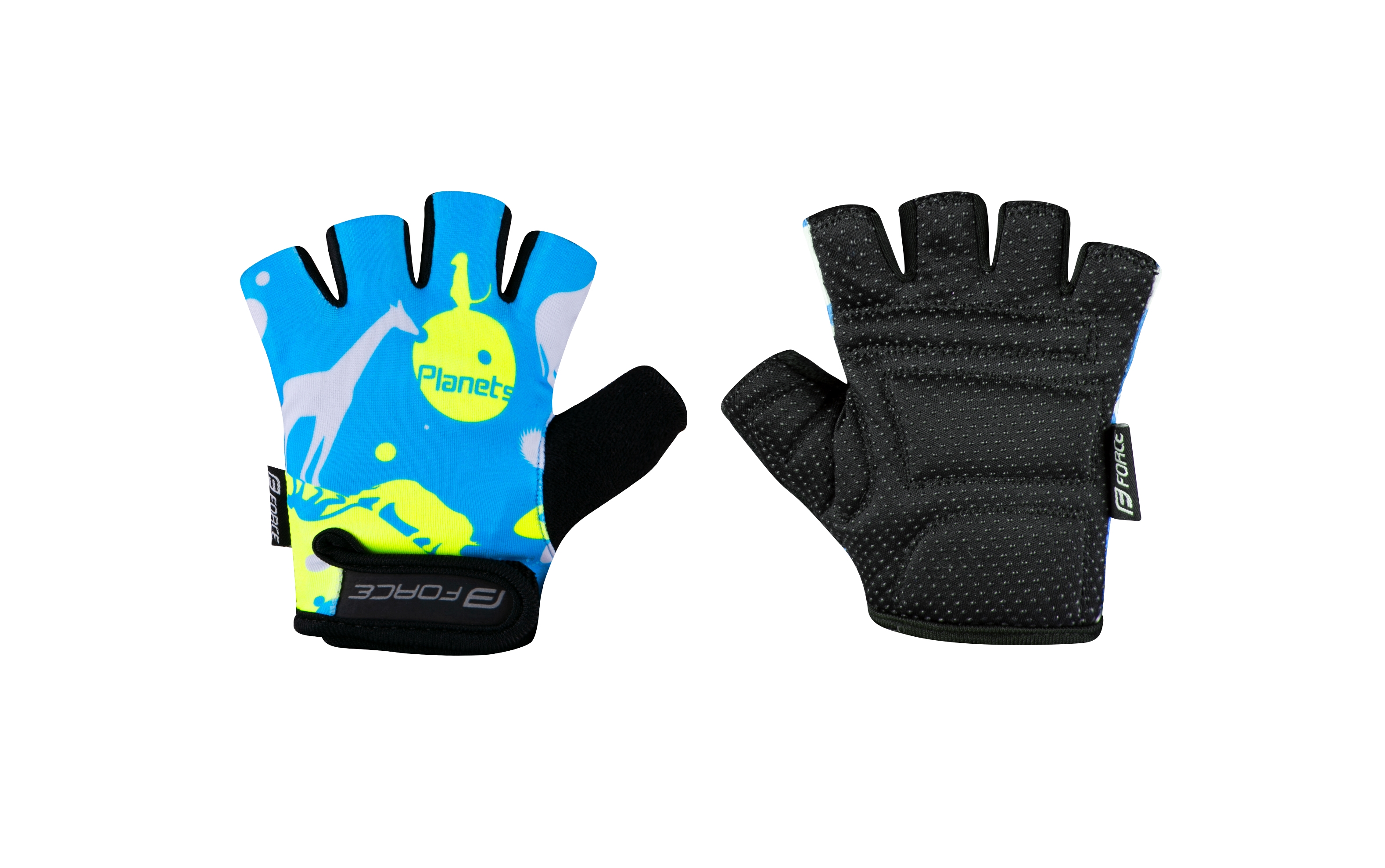 rukavice F PLANETS dětské, modro-fluo S