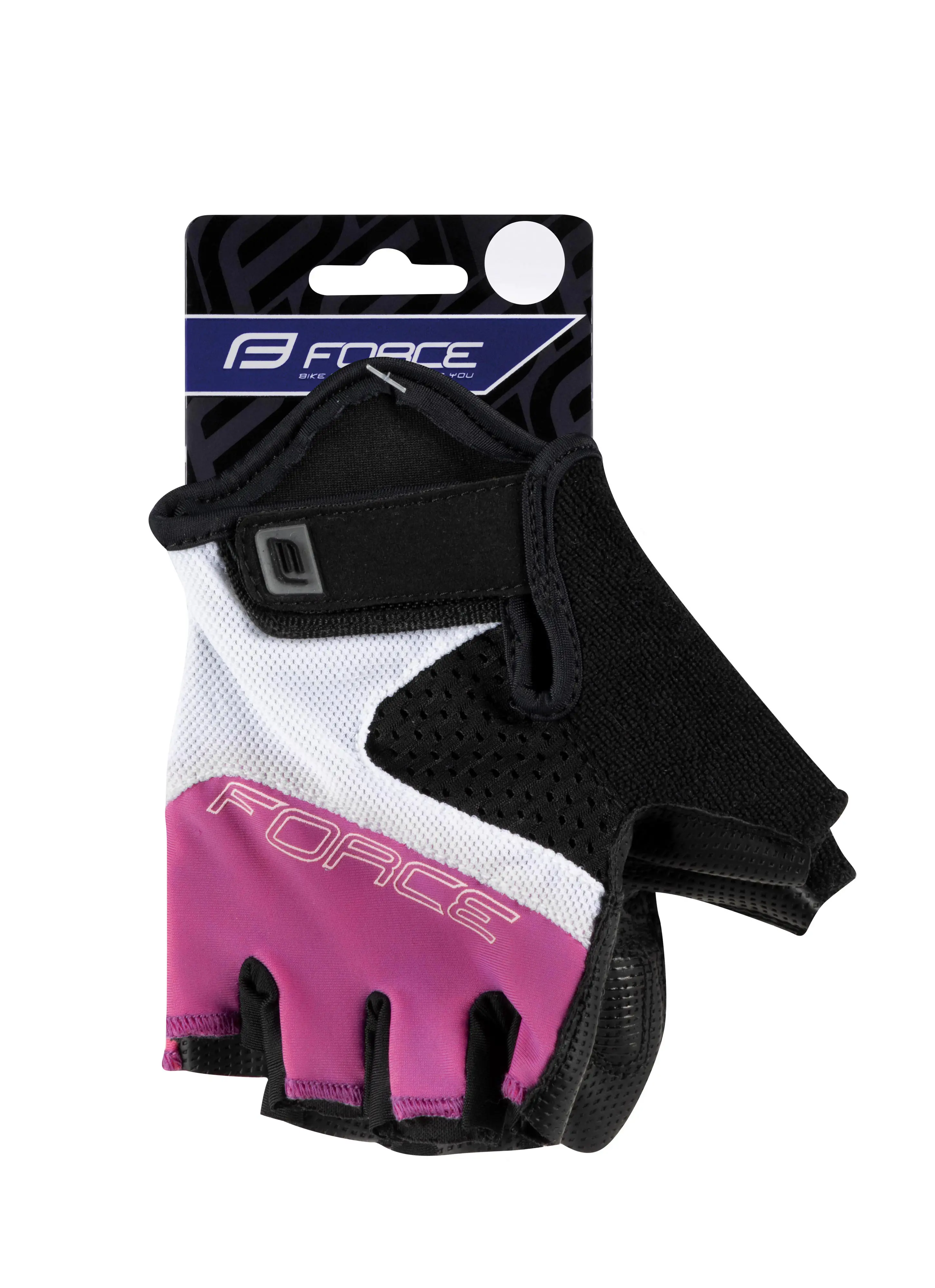 rukavice FORCE RAB 2 KID, černo-růžovo-bílé S