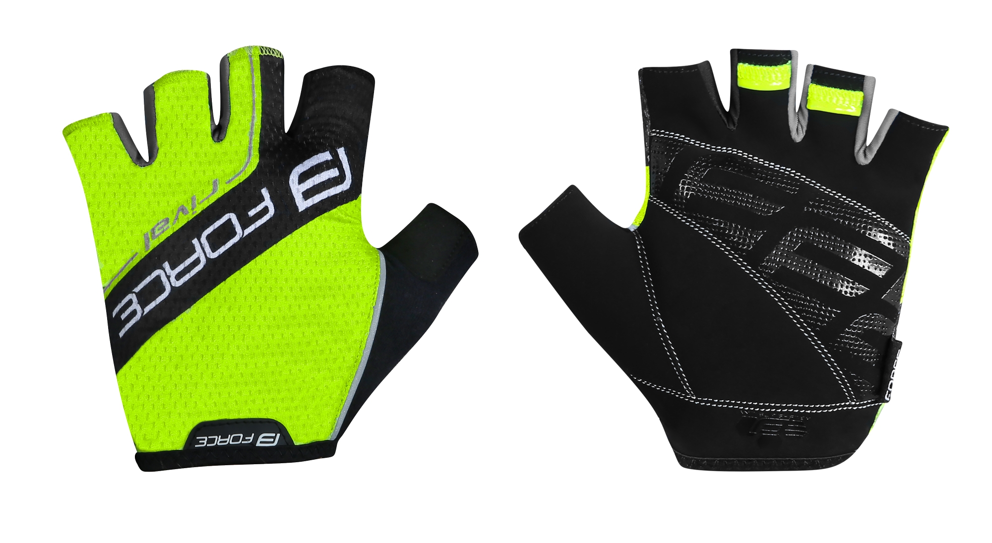 rukavice FORCE RIVAL, fluo-černé S