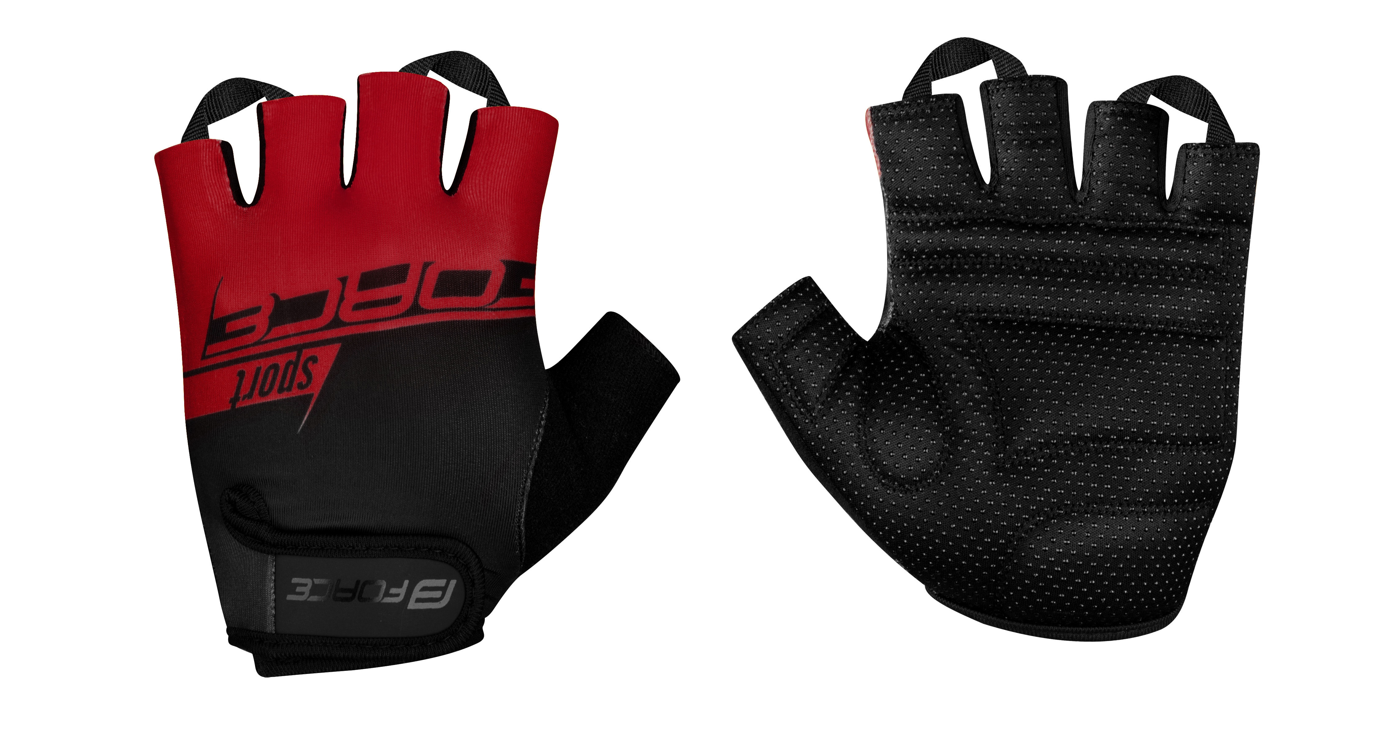 rukavice FORCE SPORT, černo-červené XXL