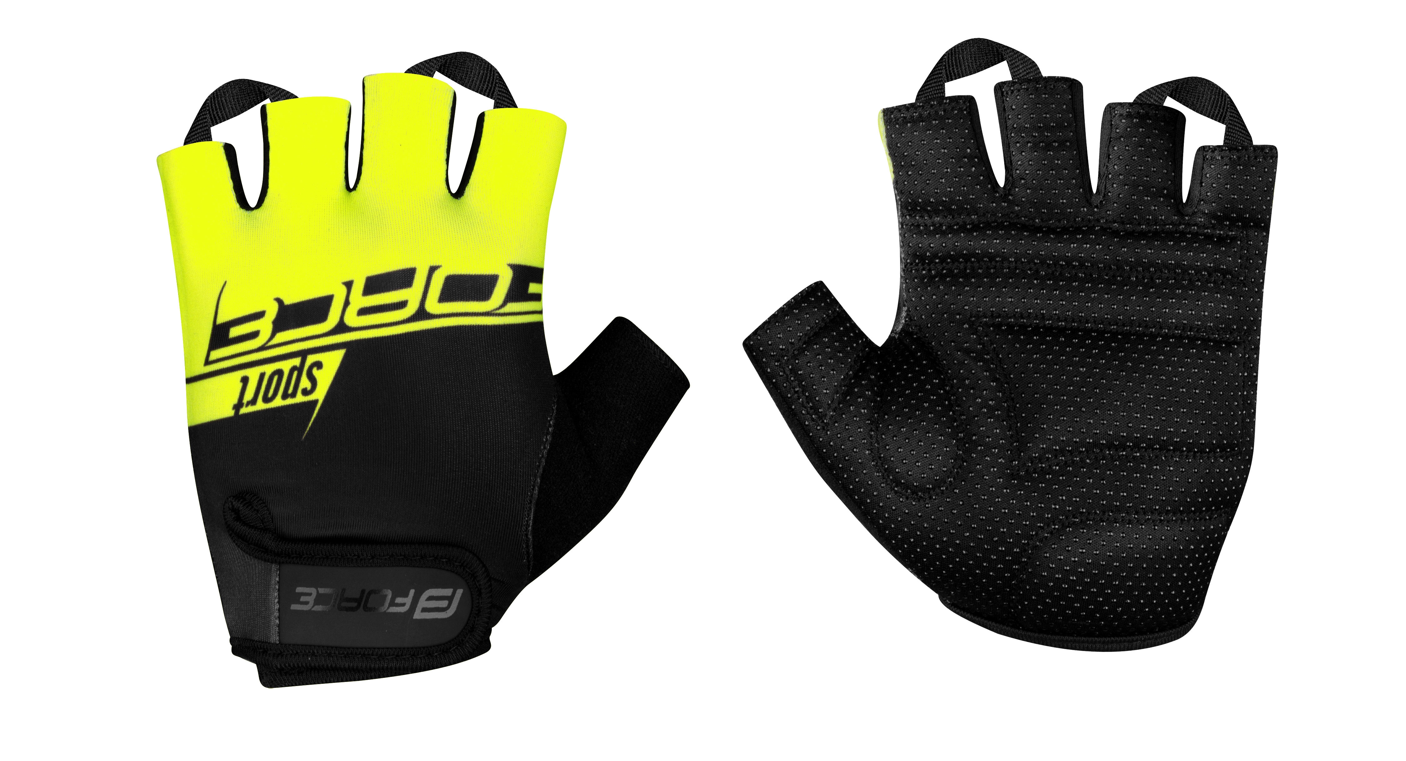 rukavice FORCE SPORT, černo-fluo L