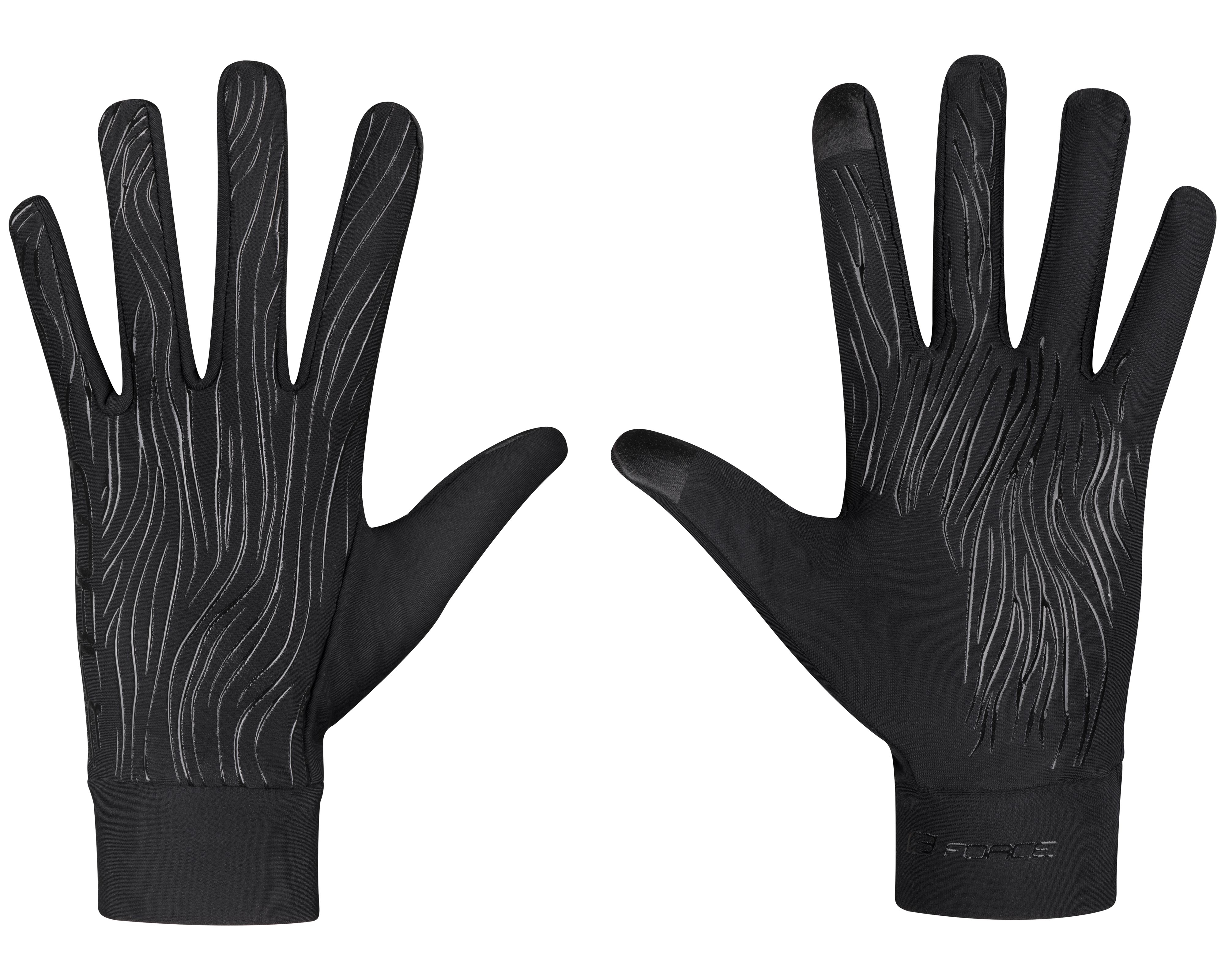 Fotografie rukavice FORCE TIGER jaro-podzim, černé M
