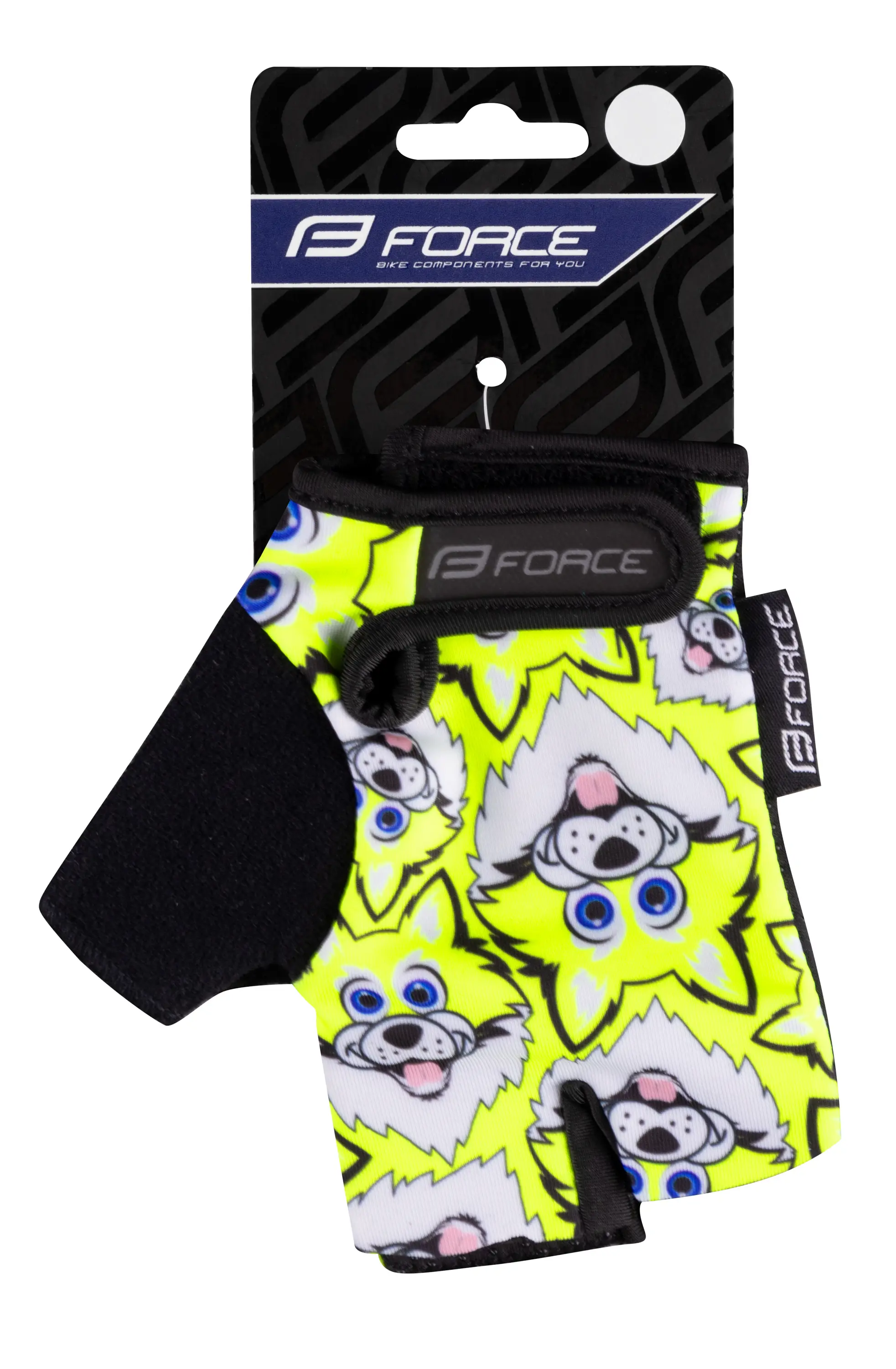 rukavice FORCE WOLFIE KID, fluo L