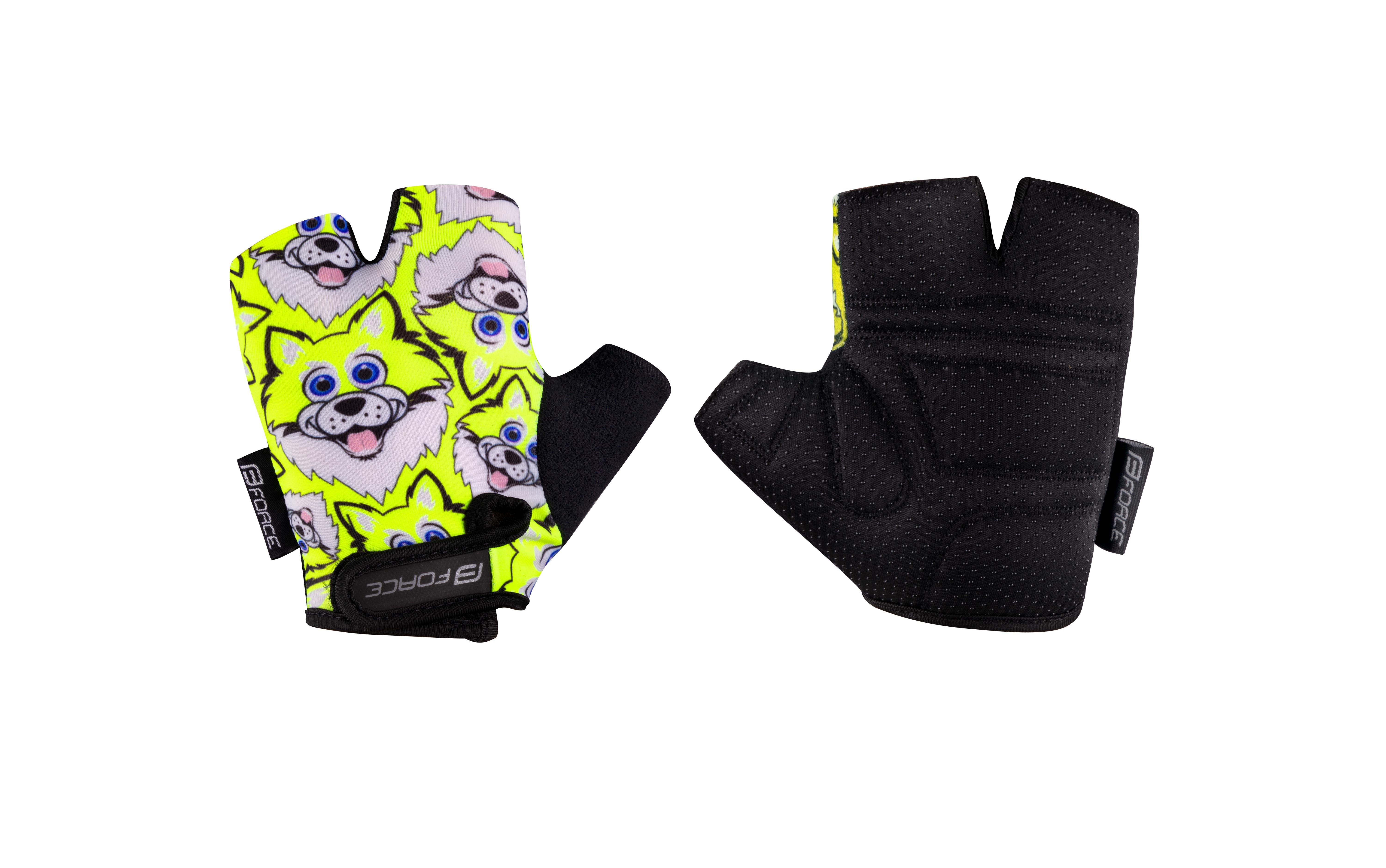 rukavice FORCE WOLFIE KID, fluo L