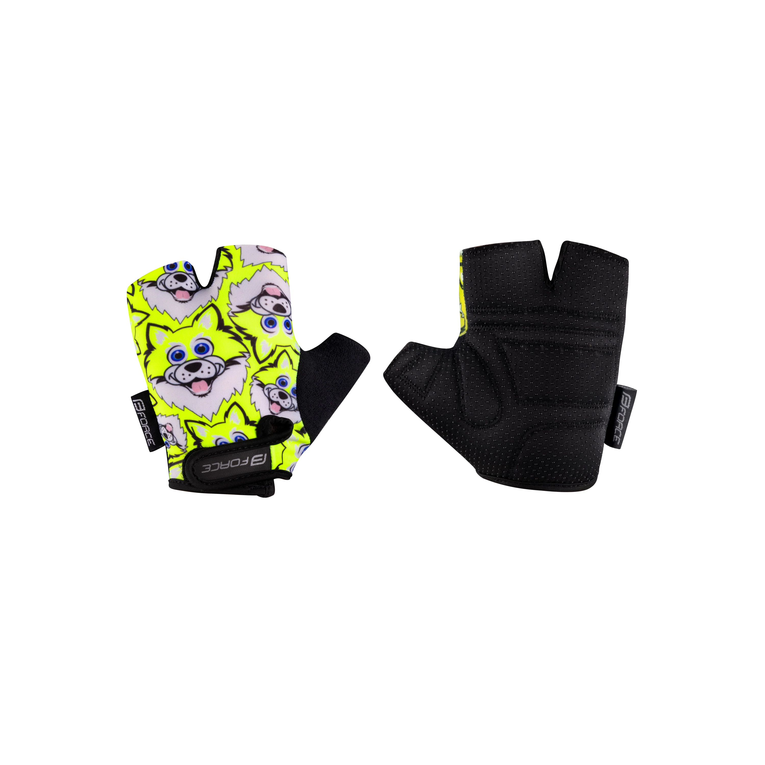 rukavice FORCE WOLFIE KID, fluo S