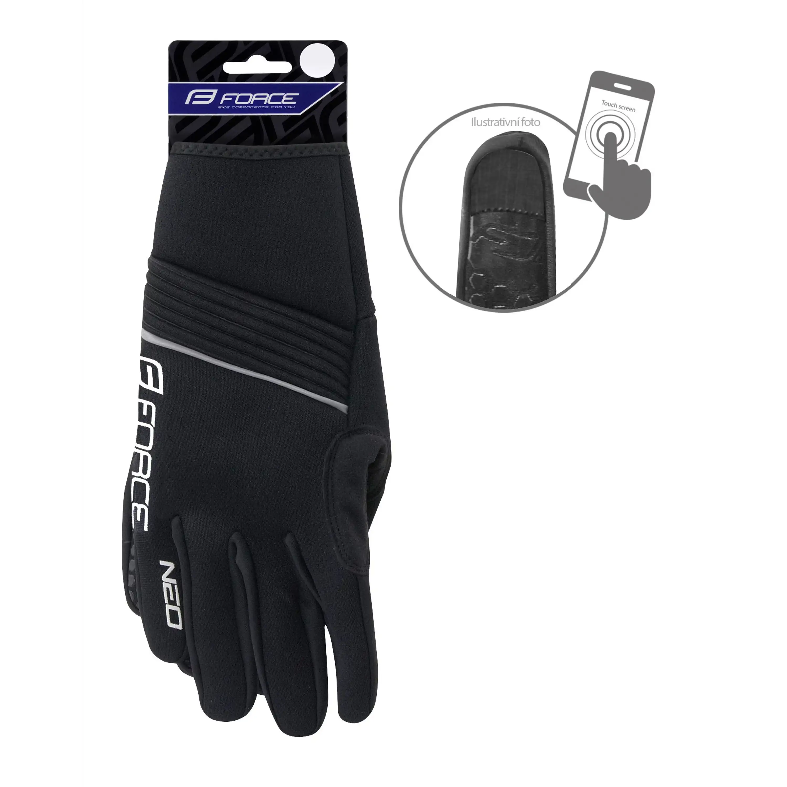 rukavice neoprén FORCE NEO, černé M