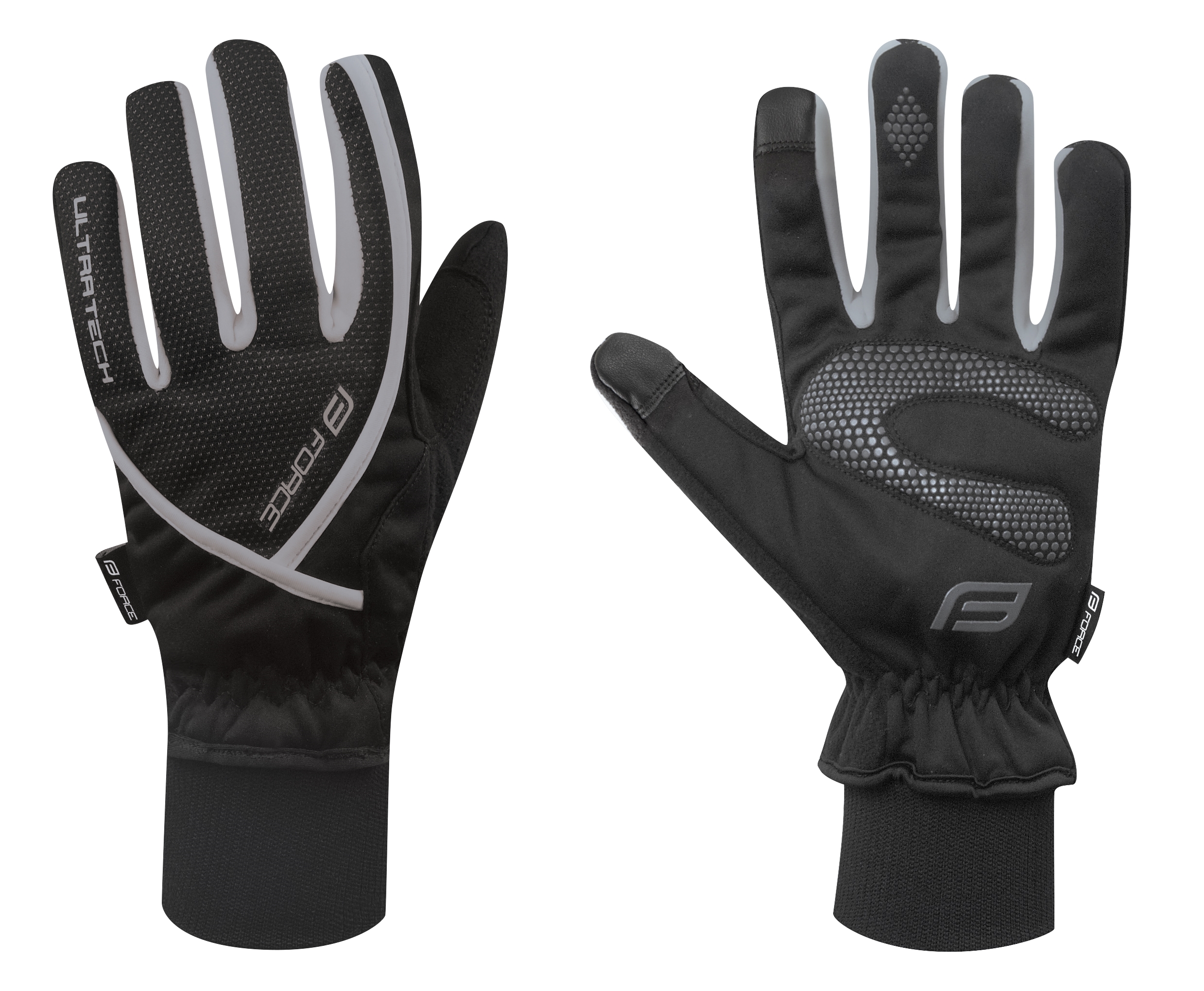 rukavice zimní FORCE ULTRA TECH, černé 3XL