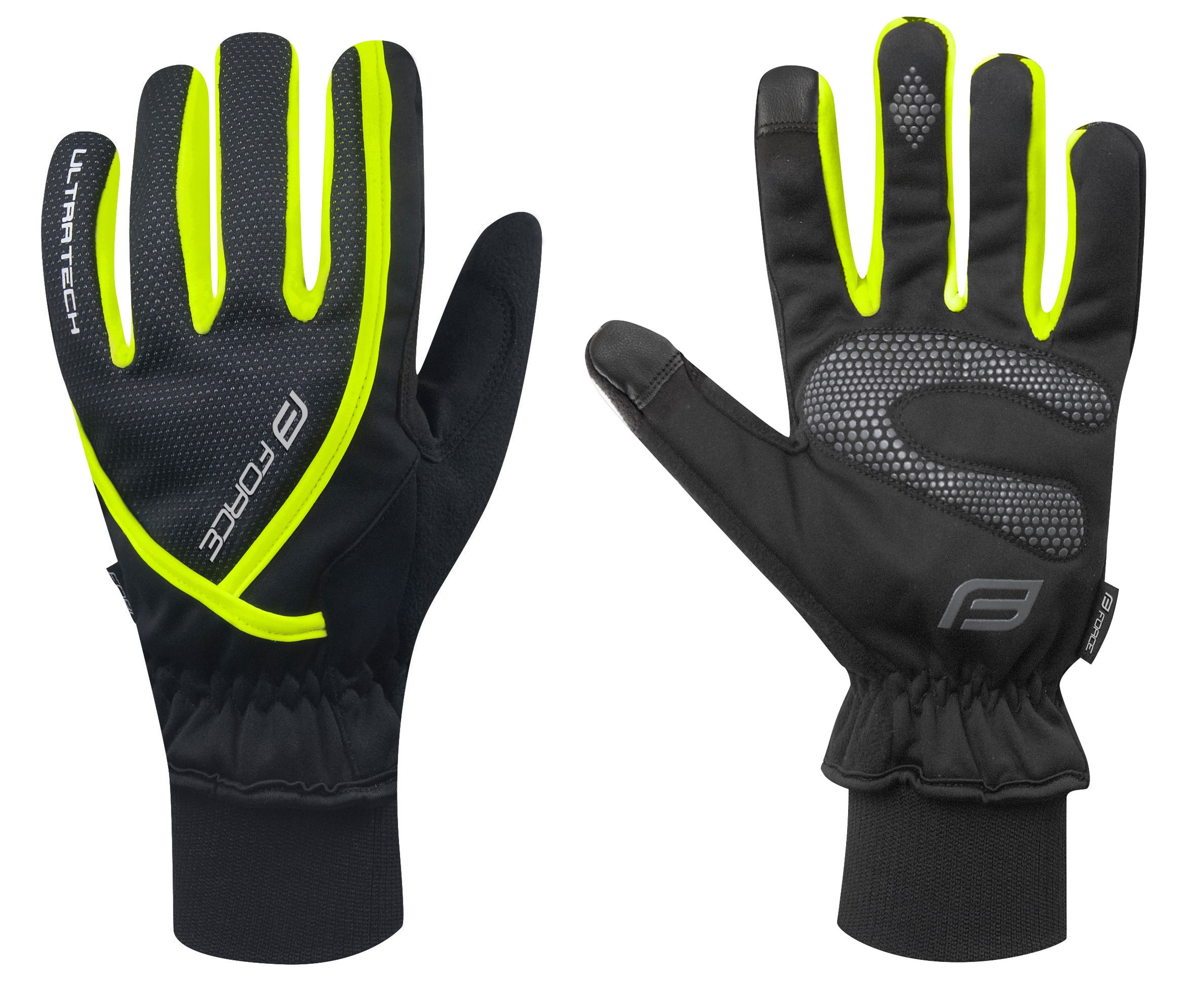 rukavice zimní FORCE ULTRA TECH, fluo