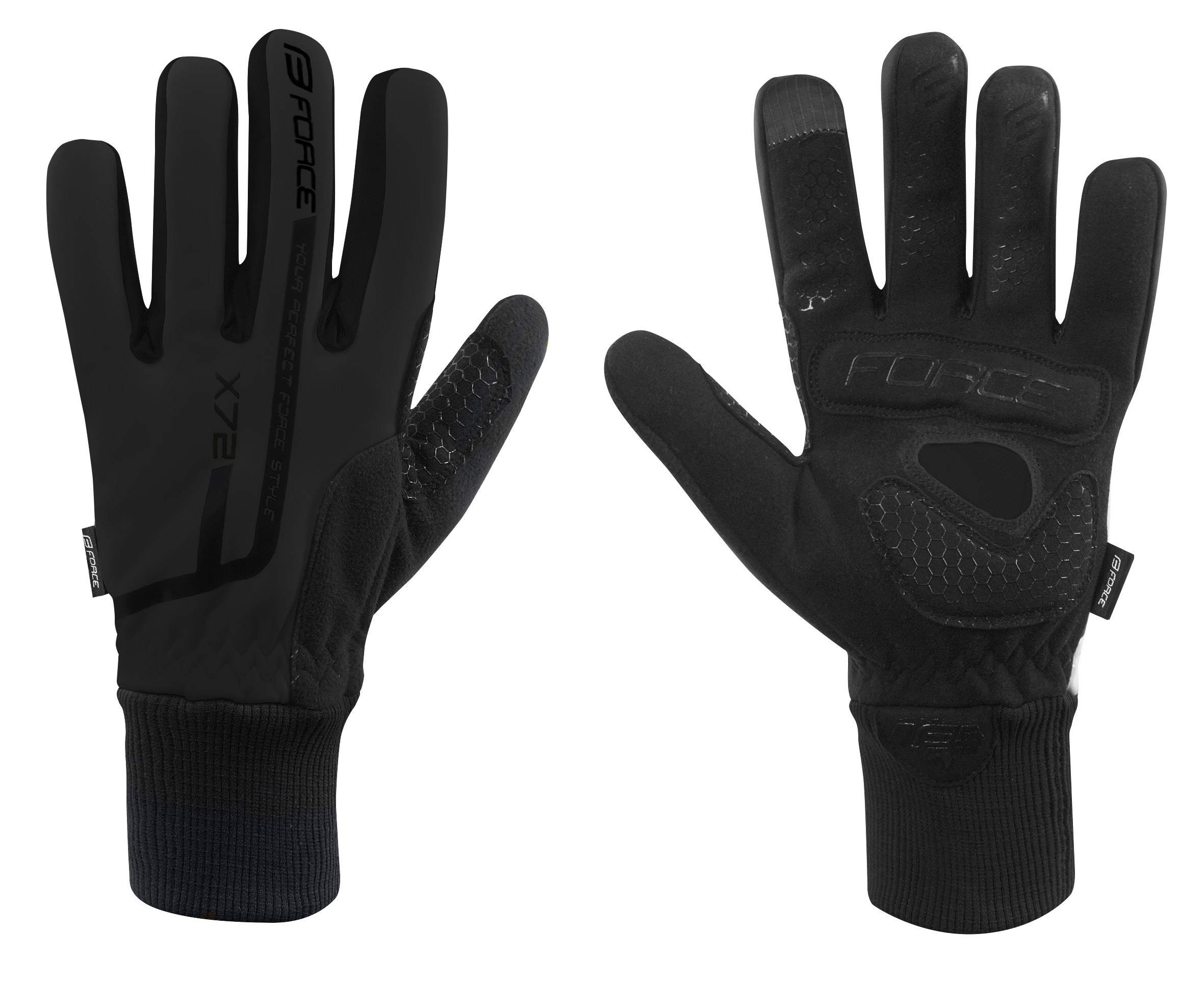 rukavice zimní FORCE X72, černé L