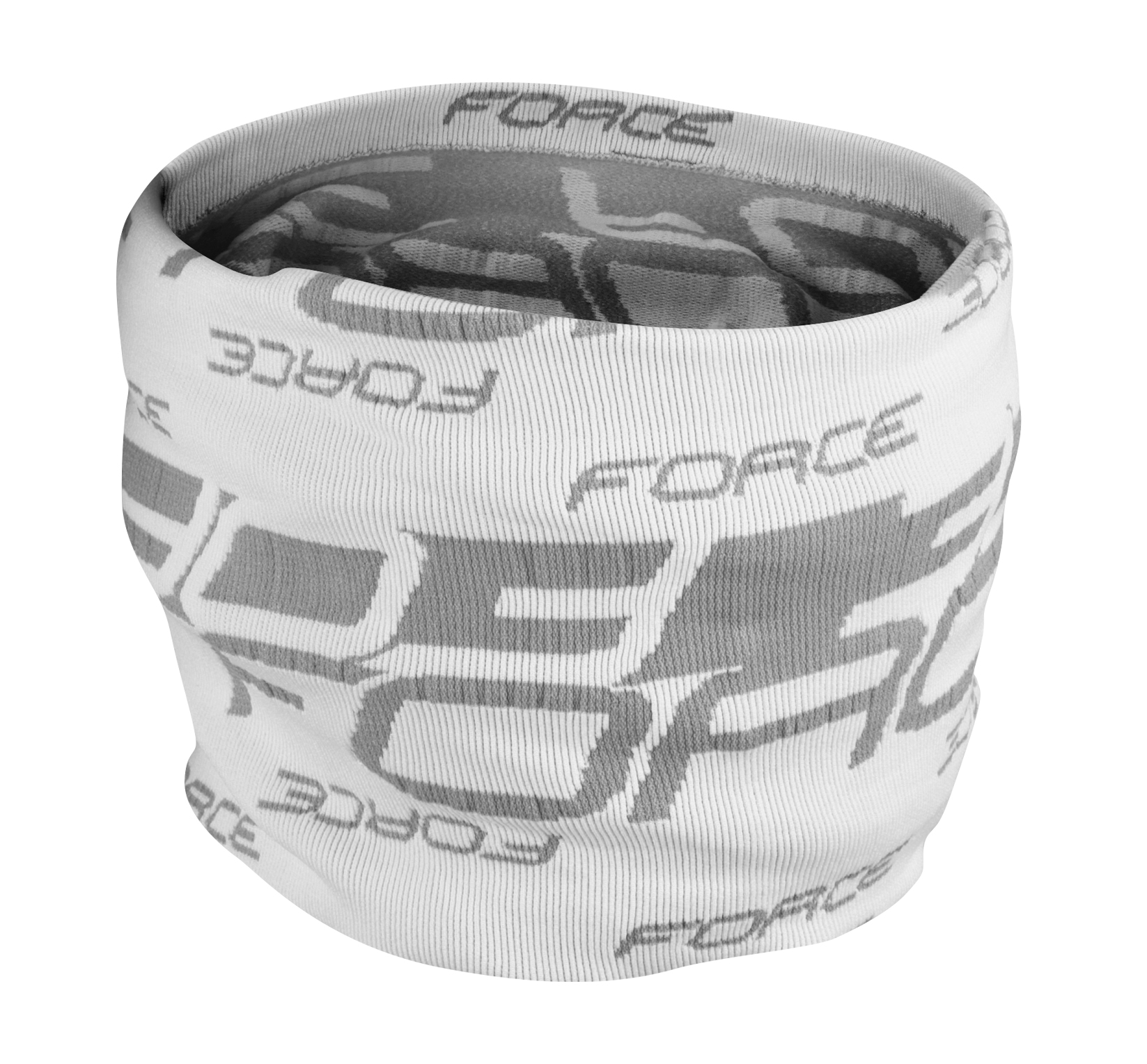 šátek multifunkční FORCE zima, bílo-šedý, UNI
