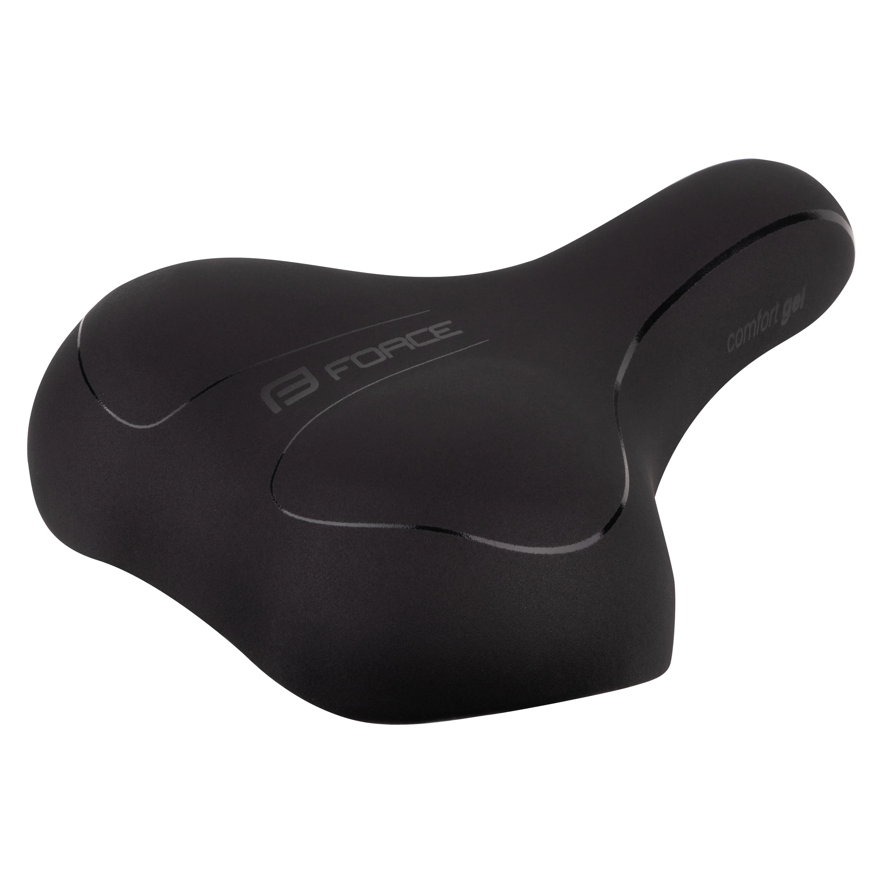 sedlo FORCE COMFORT GEL UNI turistické, černé